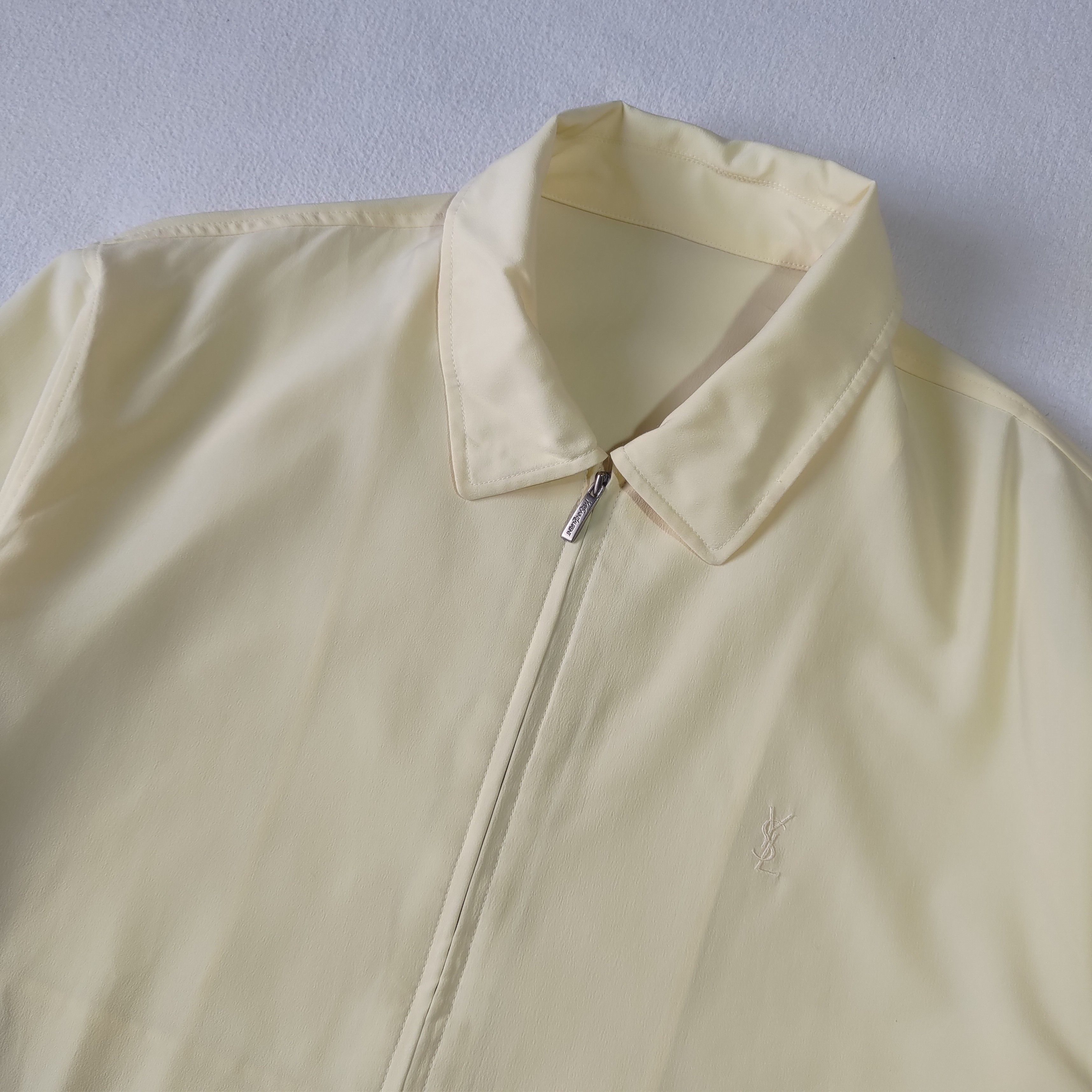 image of 90's YVES Saint Laurent Vintage Light Jacket in Light Yellow, Men's (Size Medium)