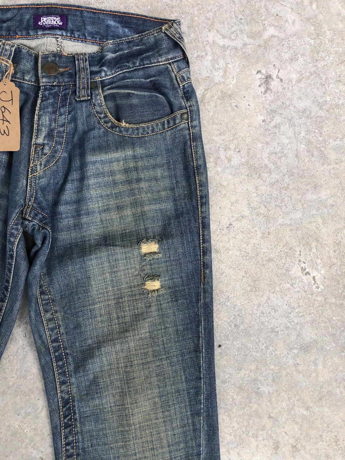 If Six Was Nine Japanese Purple&Yellow Flared Jeans Distressed Jeans Size US 30 / EU 46 - 5 Thumbnail