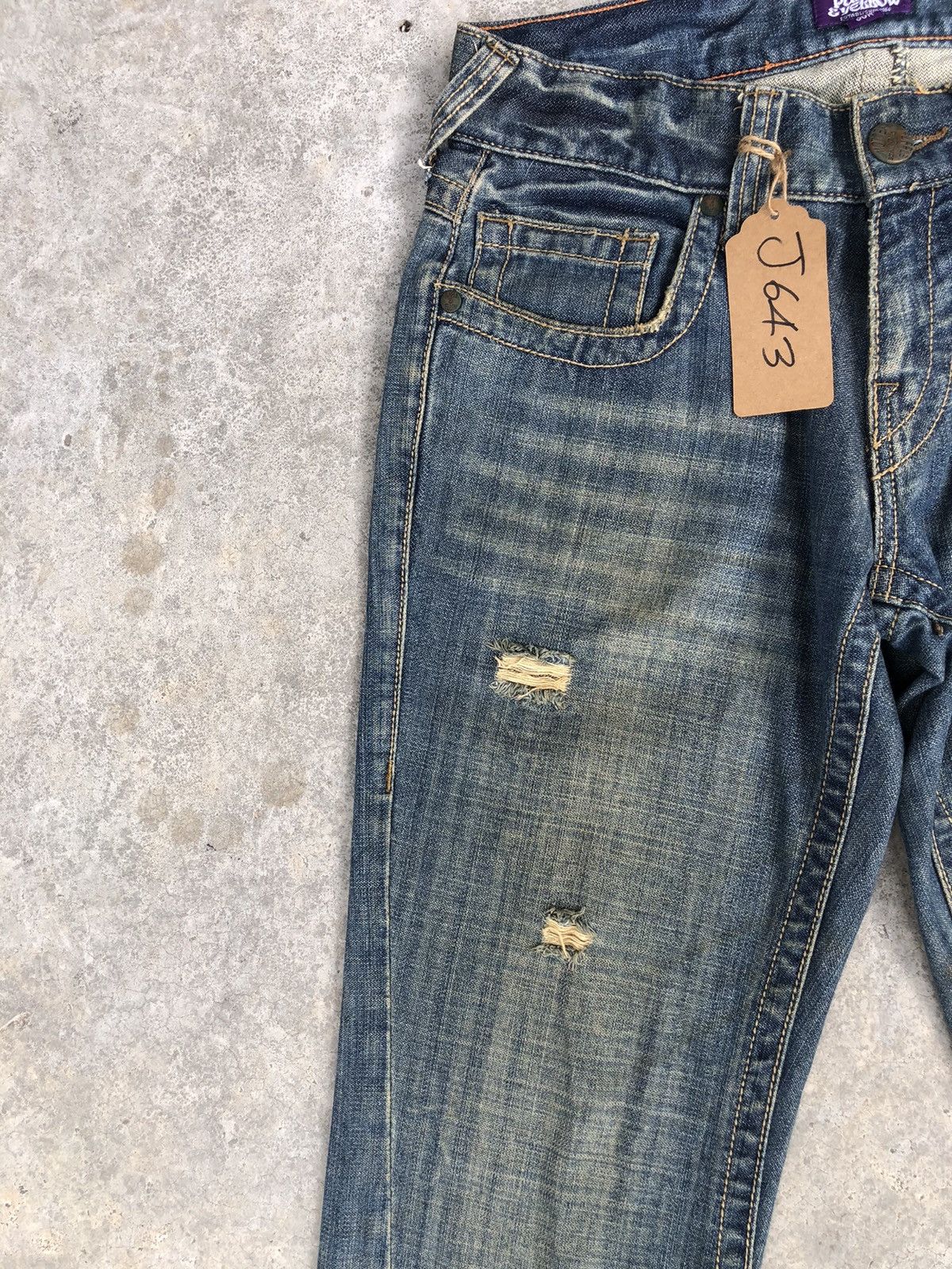 If Six Was Nine Japanese Purple&Yellow Flared Jeans Distressed Jeans Size US 30 / EU 46 - 4 Thumbnail