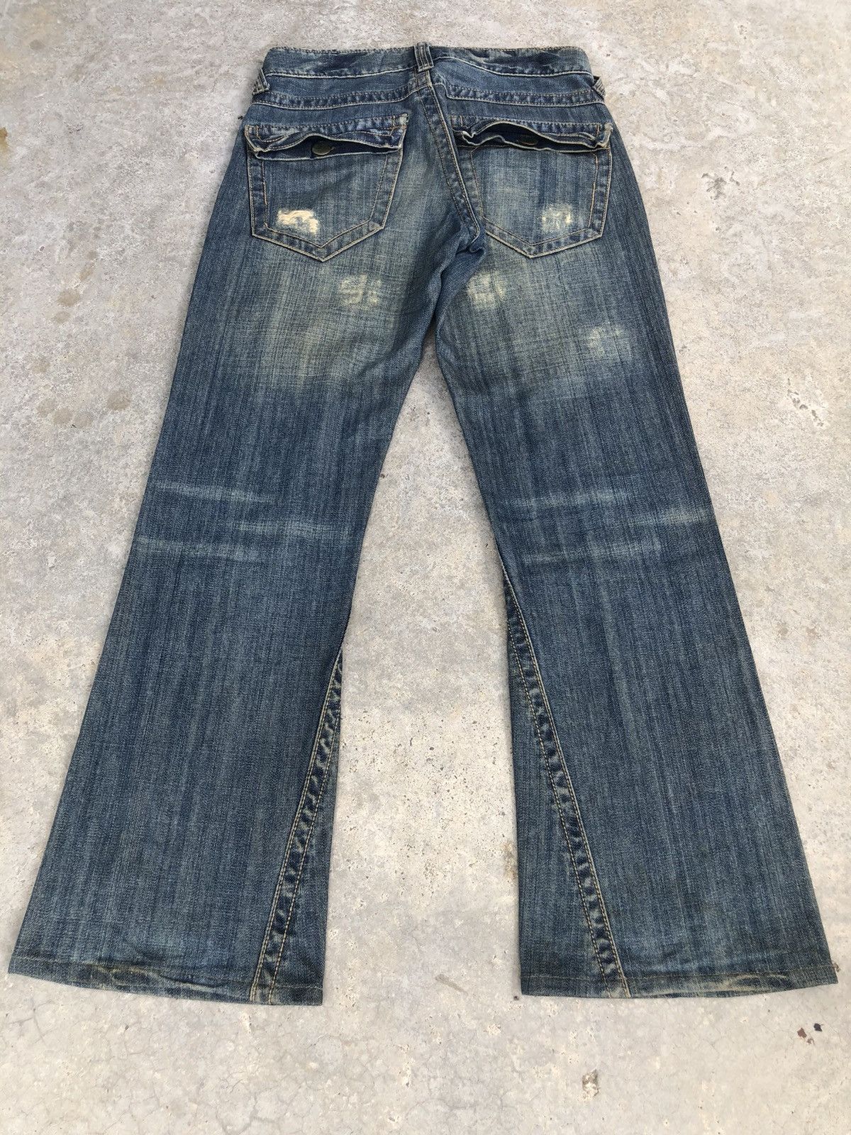 If Six Was Nine Japanese Purple&Yellow Flared Jeans Distressed Jeans Size US 30 / EU 46 - 2 Thumbnail