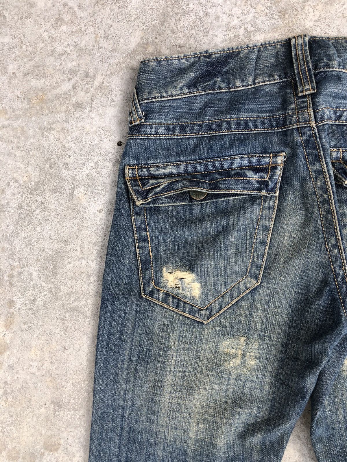 If Six Was Nine Japanese Purple&Yellow Flared Jeans Distressed Jeans Size US 30 / EU 46 - 9 Thumbnail