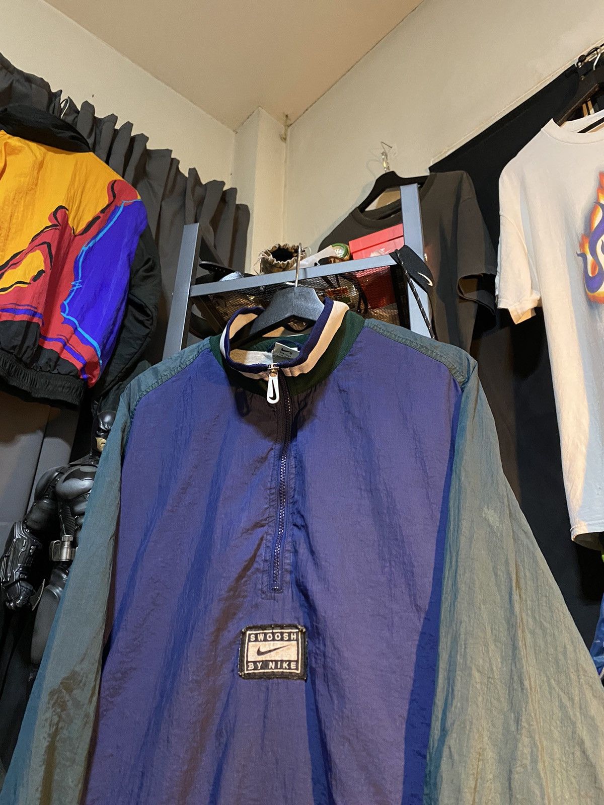 Vintage Nike Big Swoosh 90s Half Zip Windbreaker Jacket