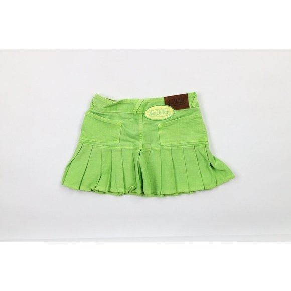 Vintage × Von Dutch NOS Vintage Y2K Von Dutch Spell Out Denim Jean Mini Skirt Size 26" / US 2 / IT 38 - 4 Thumbnail