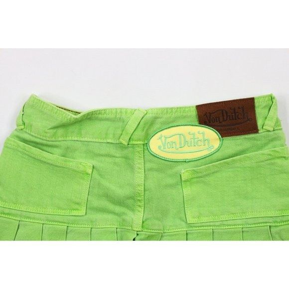 Vintage × Von Dutch NOS Vintage Y2K Von Dutch Spell Out Denim Jean Mini Skirt Size 26" / US 2 / IT 38 - 5 Thumbnail
