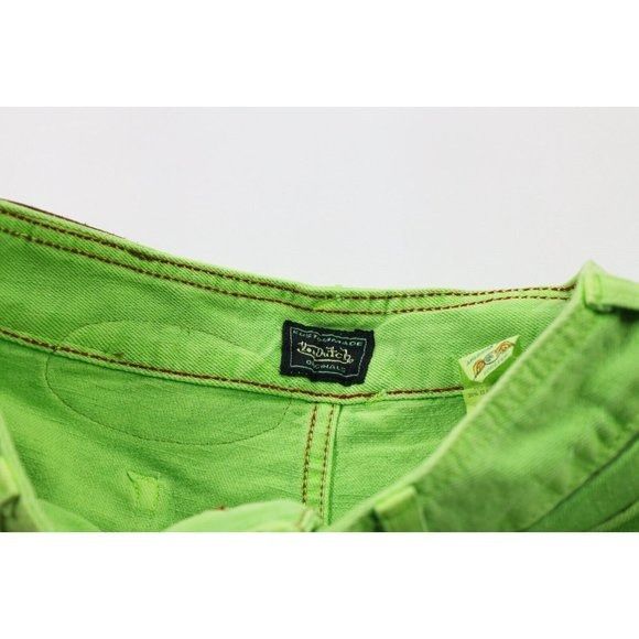 Vintage × Von Dutch NOS Vintage Y2K Von Dutch Spell Out Denim Jean Mini Skirt Size 26" / US 2 / IT 38 - 8 Thumbnail