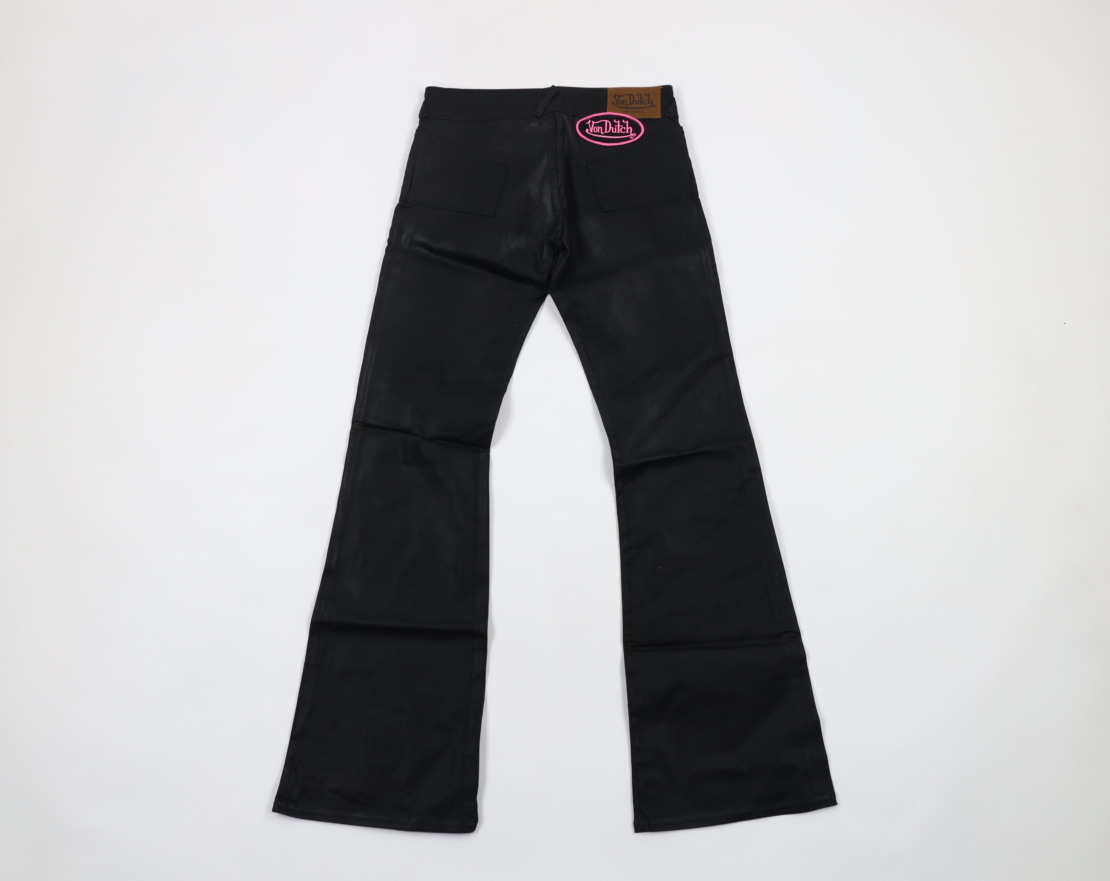 Vintage × Von Dutch NOS Vintage Y2K Von Dutch Wide Leg Flared Jeans Black 29 Size 29" - 7 Thumbnail