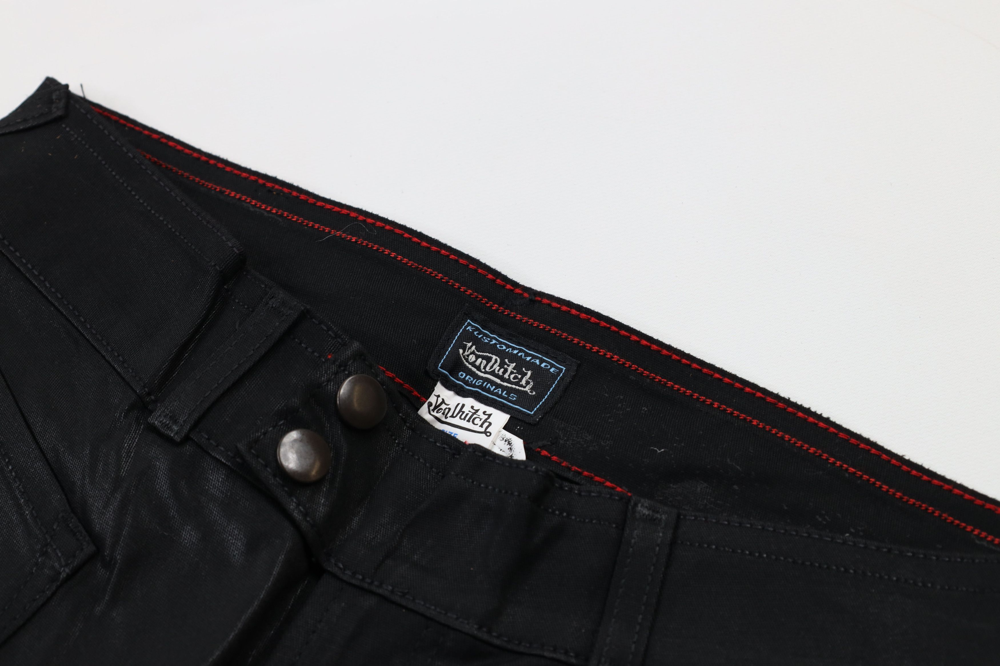 Vintage × Von Dutch NOS Vintage Y2K Von Dutch Wide Leg Flared Jeans Black 29 Size 29" - 6 Thumbnail