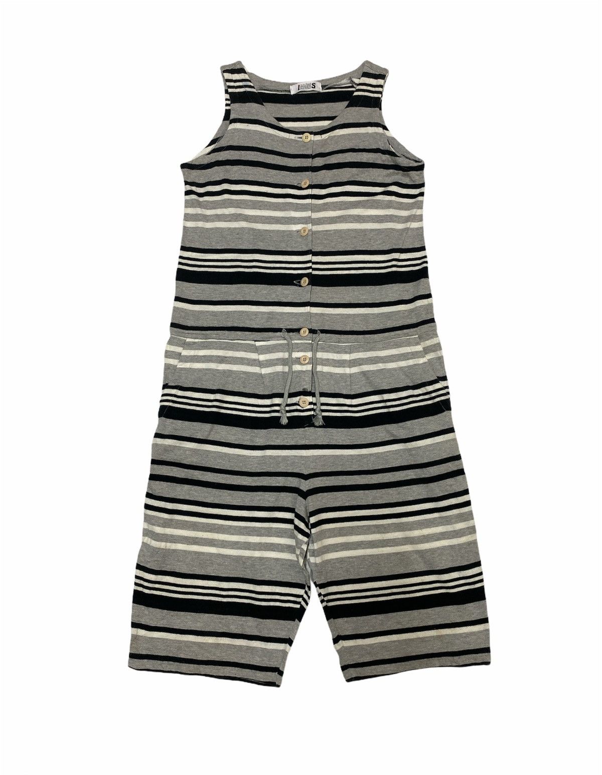 Issey Miyake × Japanese Brand × Tsumori Chisato 90’s Issey Miyake Tsumori Chisato Sleeveless Stripe Overals Size US 27 - 1 Thumbnail