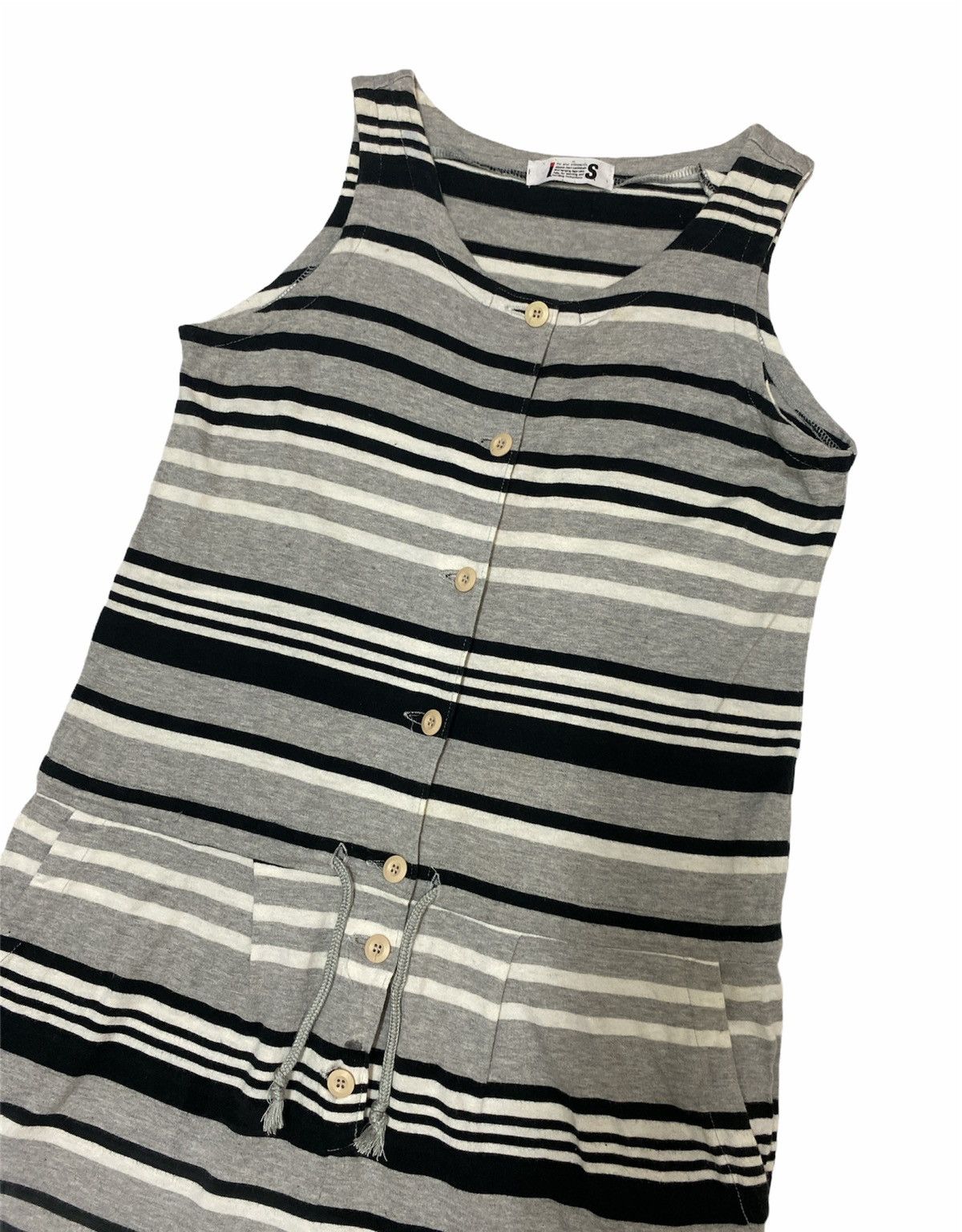 Issey Miyake × Japanese Brand × Tsumori Chisato 90’s Issey Miyake Tsumori Chisato Sleeveless Stripe Overals Size US 27 - 3 Thumbnail