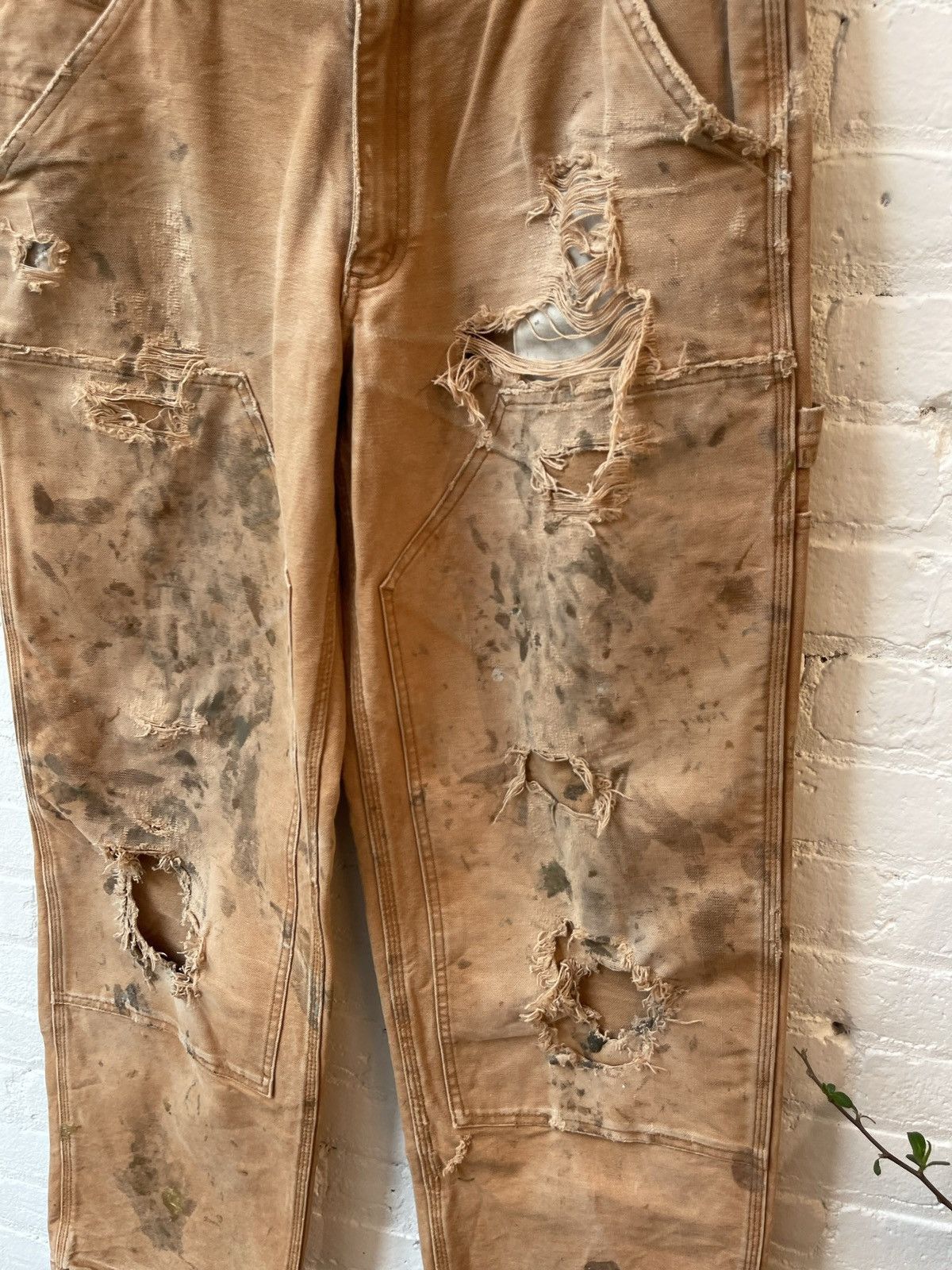 Vintage Vintage THRASHED Carpenter Cargo Double Knee BURNT FADED Size US 34 / EU 50 - 3 Thumbnail