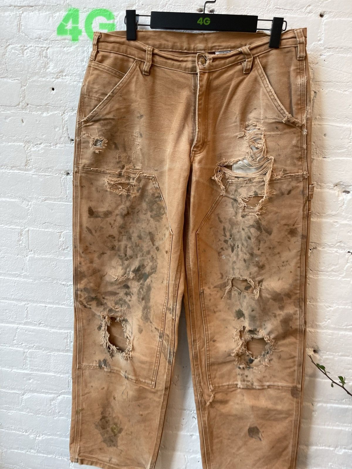 Vintage Vintage THRASHED Carpenter Cargo Double Knee BURNT FADED Size US 34 / EU 50 - 2 Thumbnail