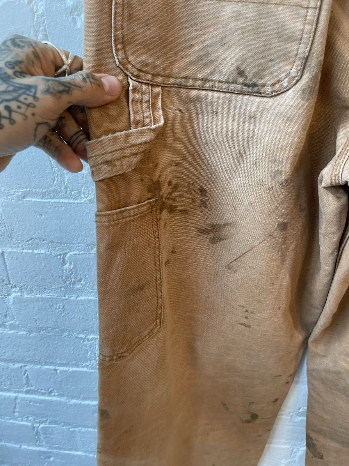 Vintage Vintage THRASHED Carpenter Cargo Double Knee BURNT FADED Size US 34 / EU 50 - 12 Thumbnail