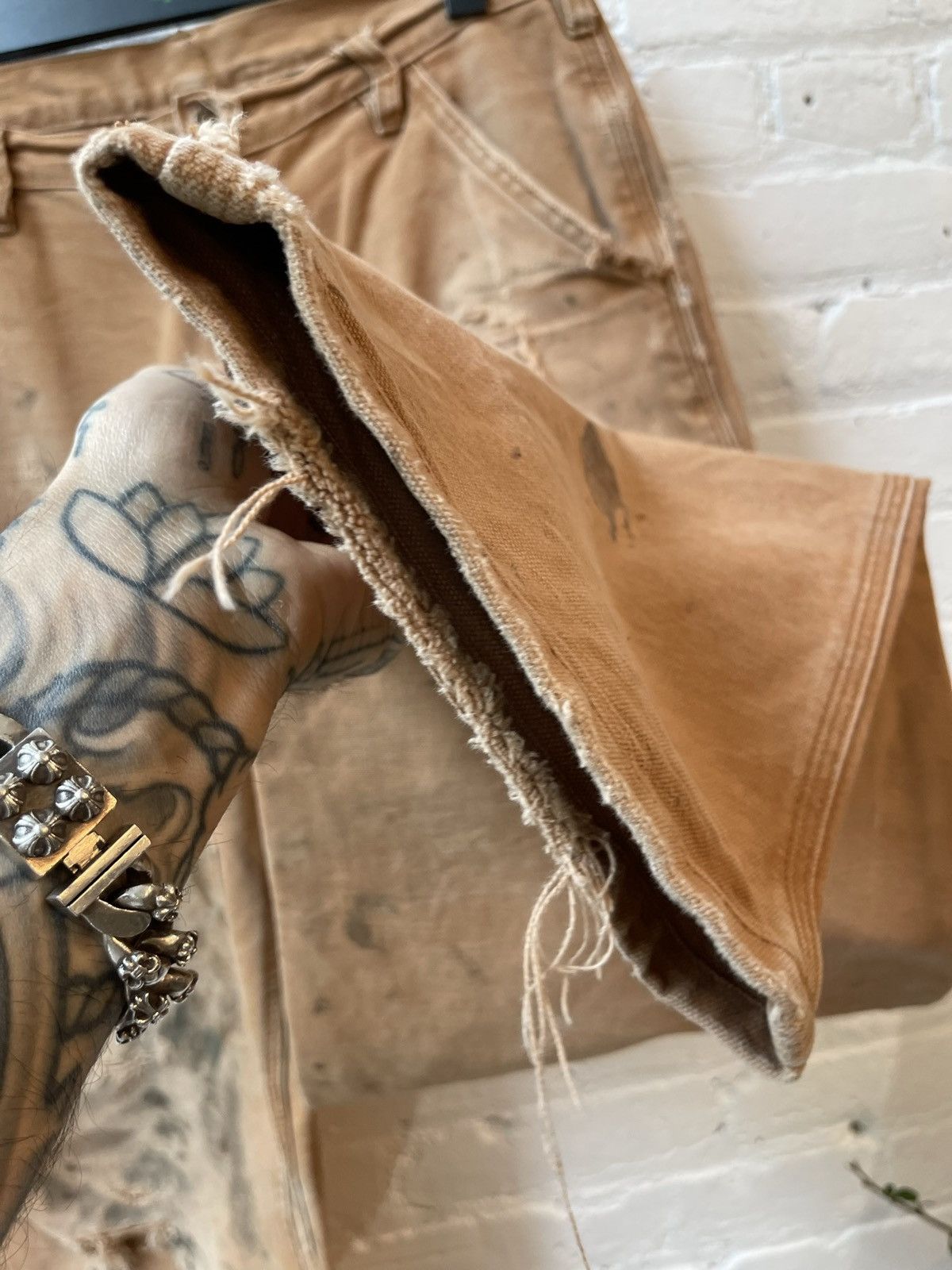Vintage Vintage THRASHED Carpenter Cargo Double Knee BURNT FADED Size US 34 / EU 50 - 4 Thumbnail