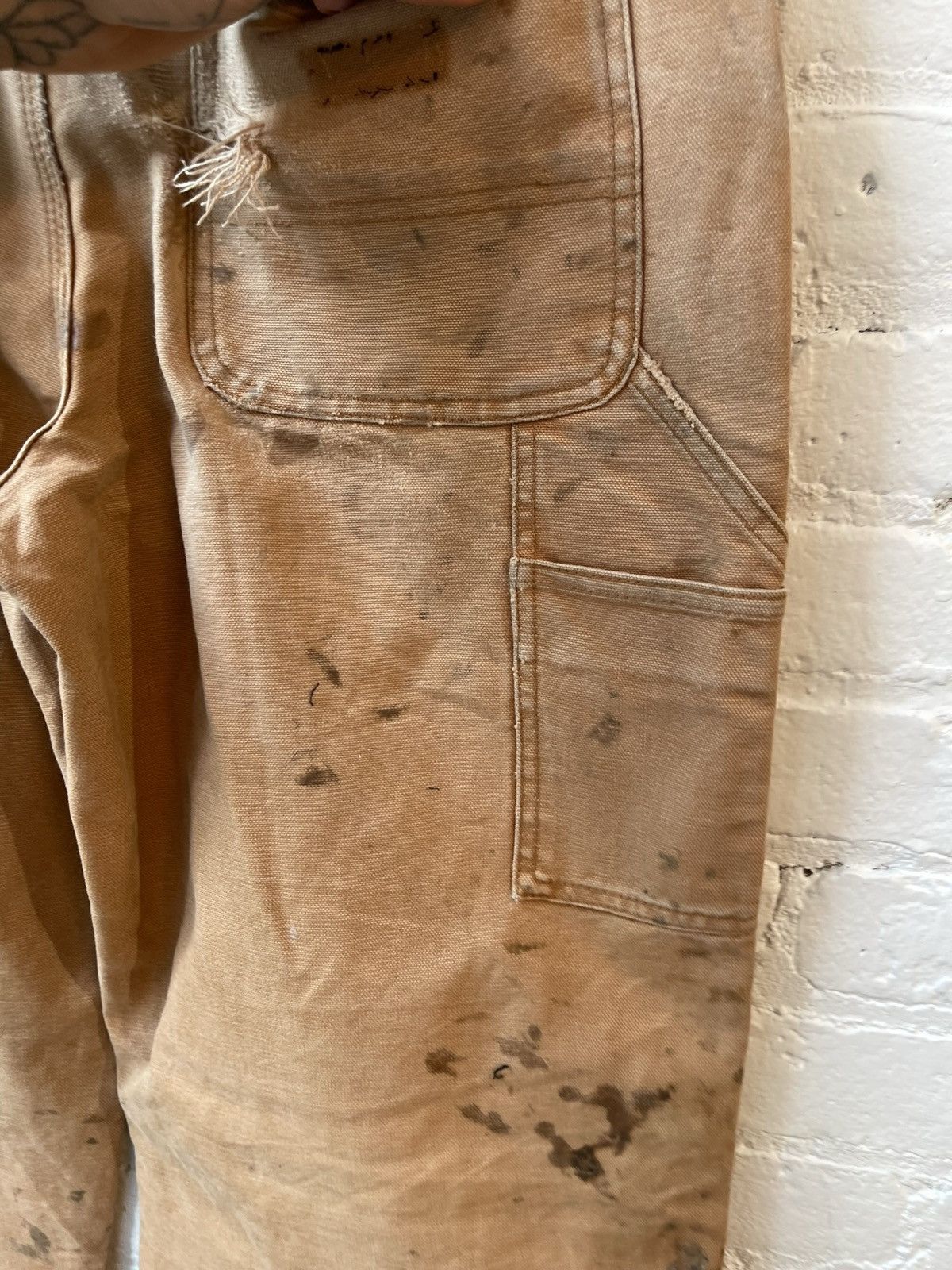 Vintage Vintage THRASHED Carpenter Cargo Double Knee BURNT FADED Size US 34 / EU 50 - 11 Thumbnail