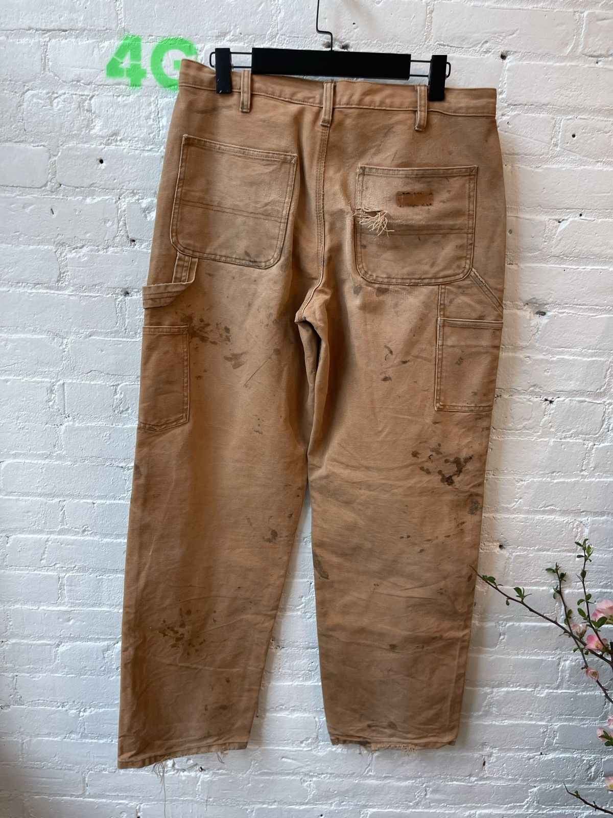 Vintage Vintage THRASHED Carpenter Cargo Double Knee BURNT FADED Size US 34 / EU 50 - 9 Thumbnail