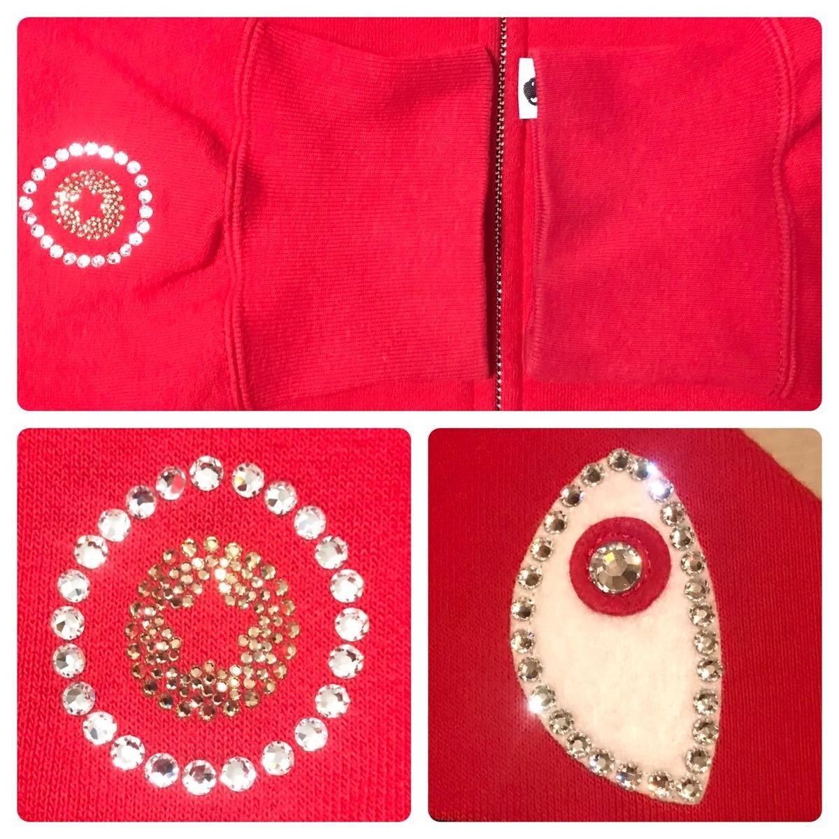 Bape × Swarovski BAPE Swarovski Shark full zip hoodie Red x 1st camo green Size US L / EU 52-54 / 3 - 7 Thumbnail