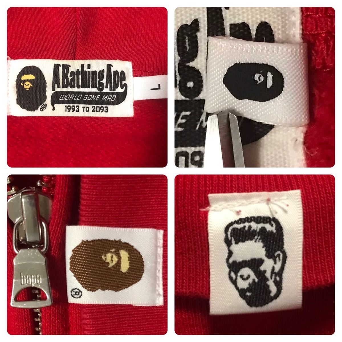 Bape × Swarovski BAPE Swarovski Shark full zip hoodie Red x 1st camo green Size US L / EU 52-54 / 3 - 9 Thumbnail