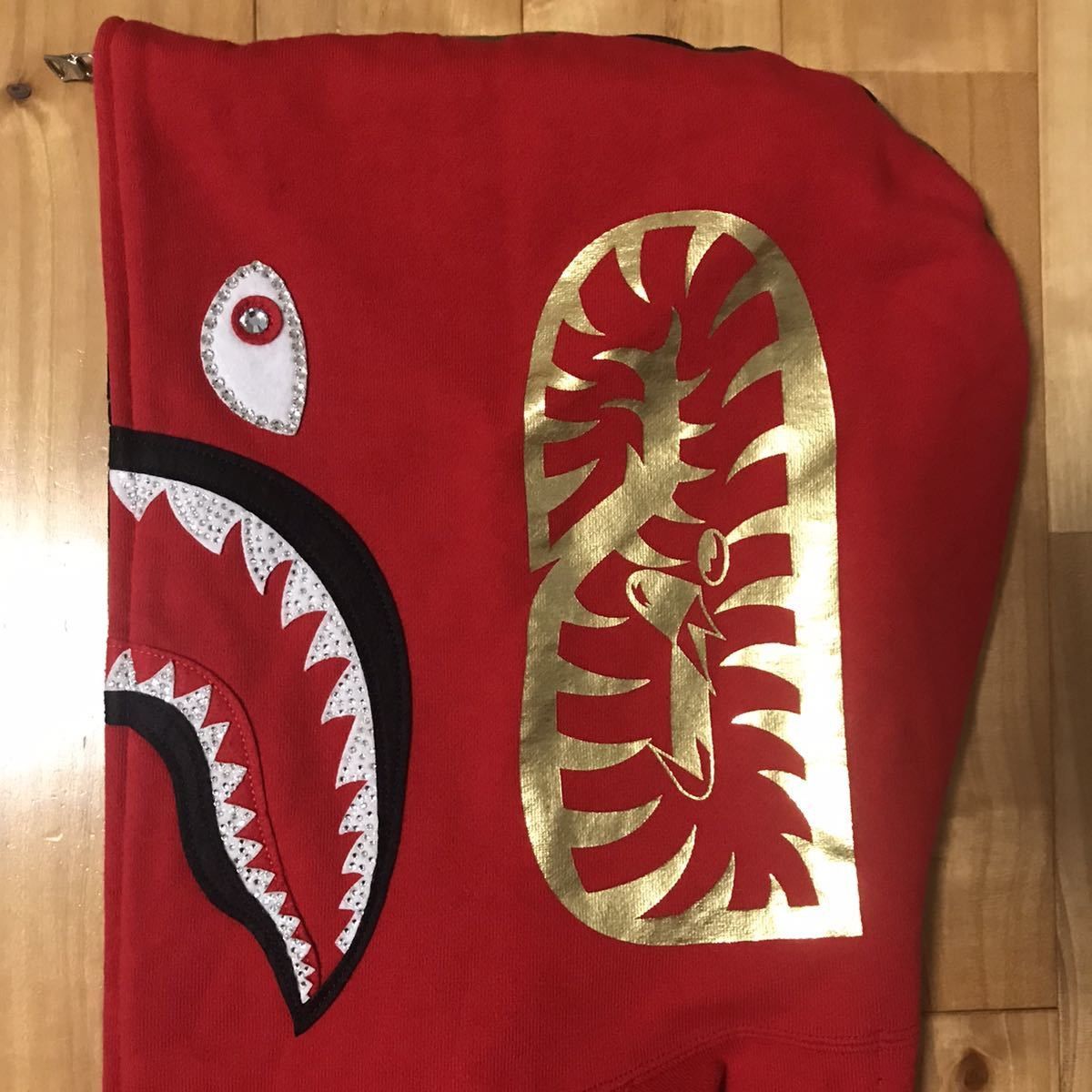Bape × Swarovski BAPE Swarovski Shark full zip hoodie Red x 1st camo green Size US L / EU 52-54 / 3 - 5 Thumbnail