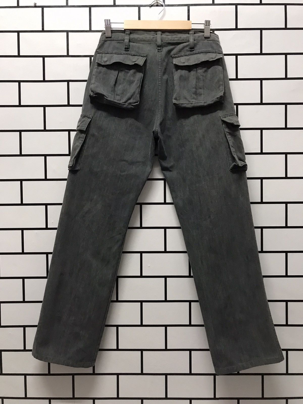 Japanese Brand × The Unbranded Brand × Vintage Vintage Faded Cargo Multi Pocket Denim Pants Size US 29 - 2 Thumbnail