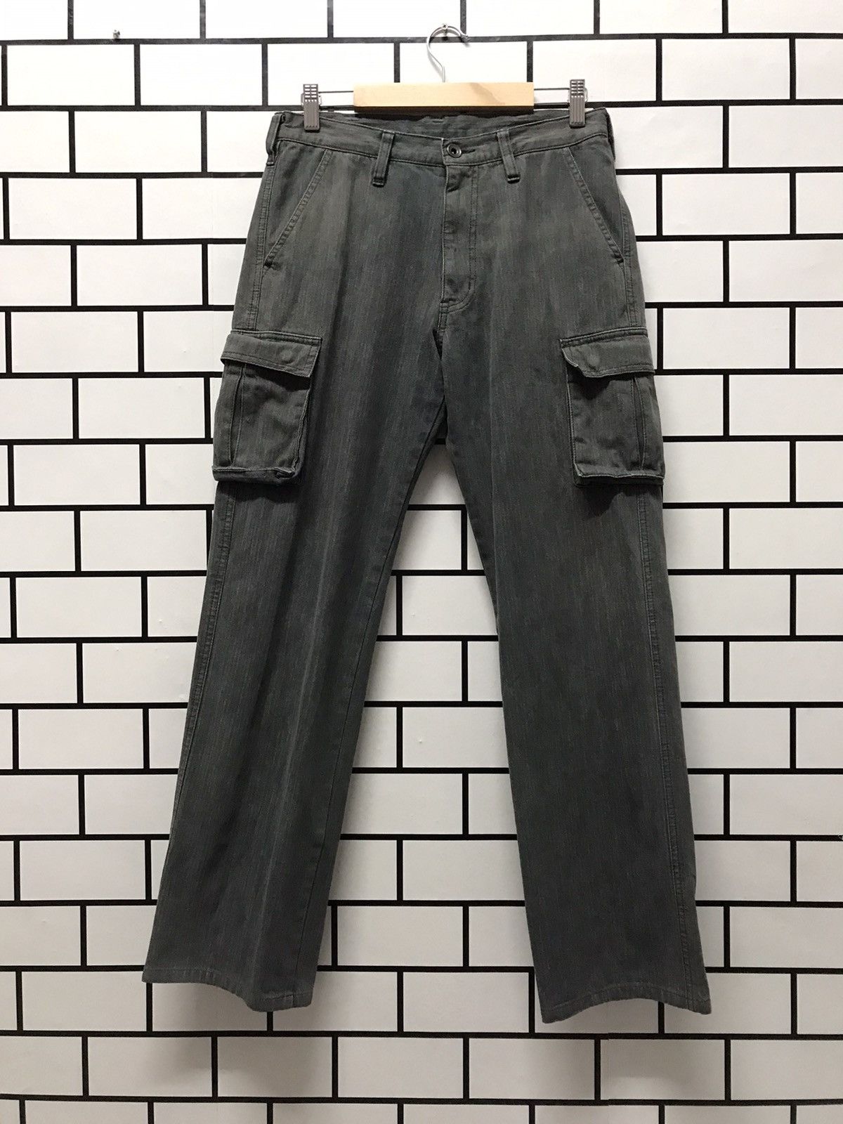 Japanese Brand × The Unbranded Brand × Vintage Vintage Faded Cargo Multi Pocket Denim Pants Size US 29 - 1 Thumbnail