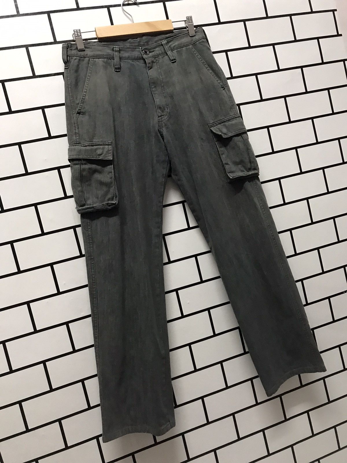 Japanese Brand × The Unbranded Brand × Vintage Vintage Faded Cargo Multi Pocket Denim Pants Size US 29 - 3 Thumbnail