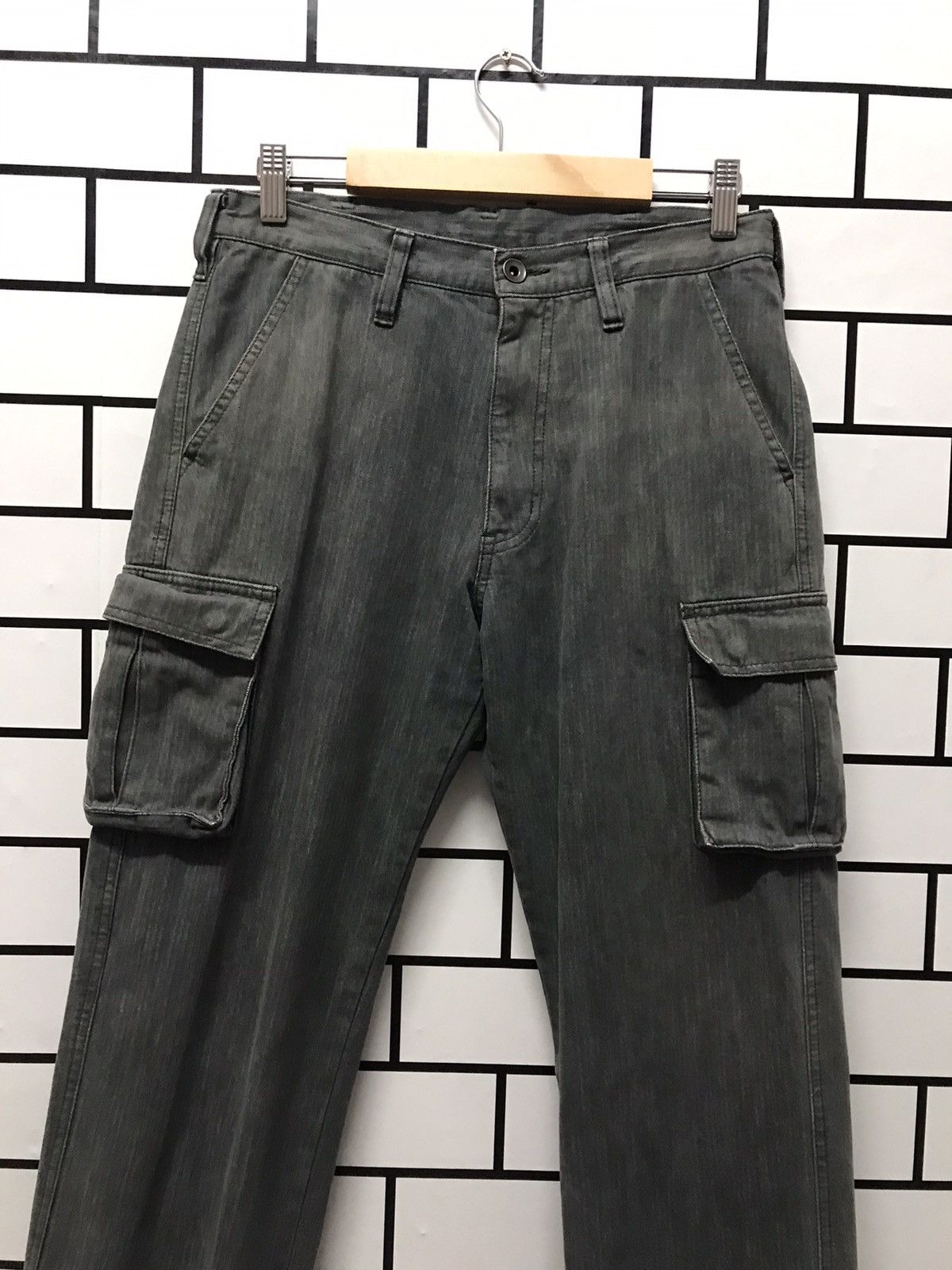 Japanese Brand × The Unbranded Brand × Vintage Vintage Faded Cargo Multi Pocket Denim Pants Size US 29 - 4 Thumbnail