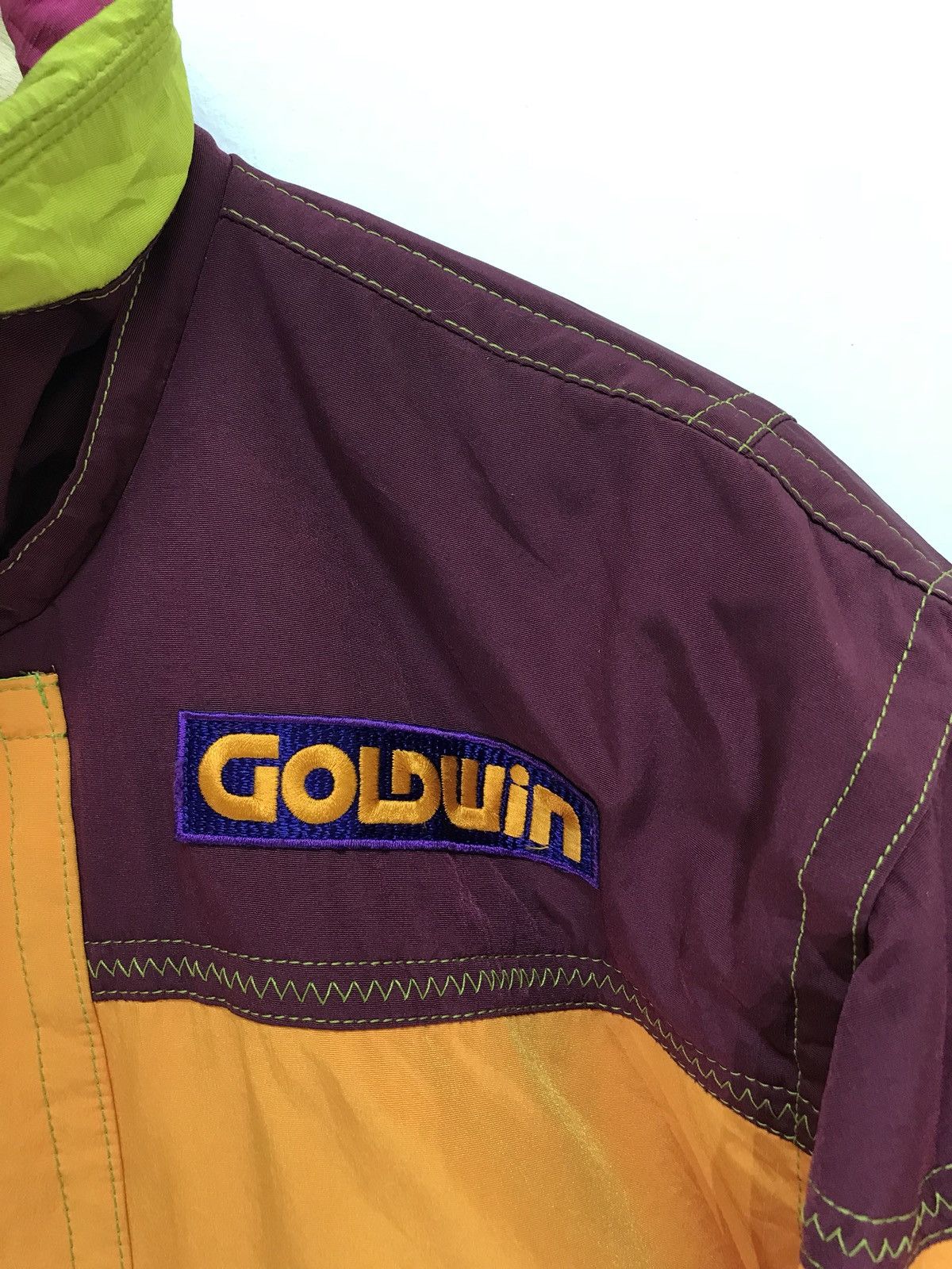 Goldwin Vtg 90s Goldwin Neon Multi Colour Block Winter Jacket Padd Size US XL / EU 56 / 4 - 6 Thumbnail