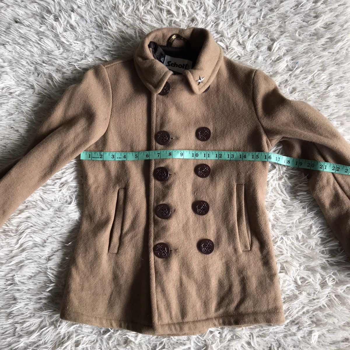 Schott SCHOTT NYC WOOL PEACOAT JACKET Size US XS / EU 42 / 0 - 8 Thumbnail