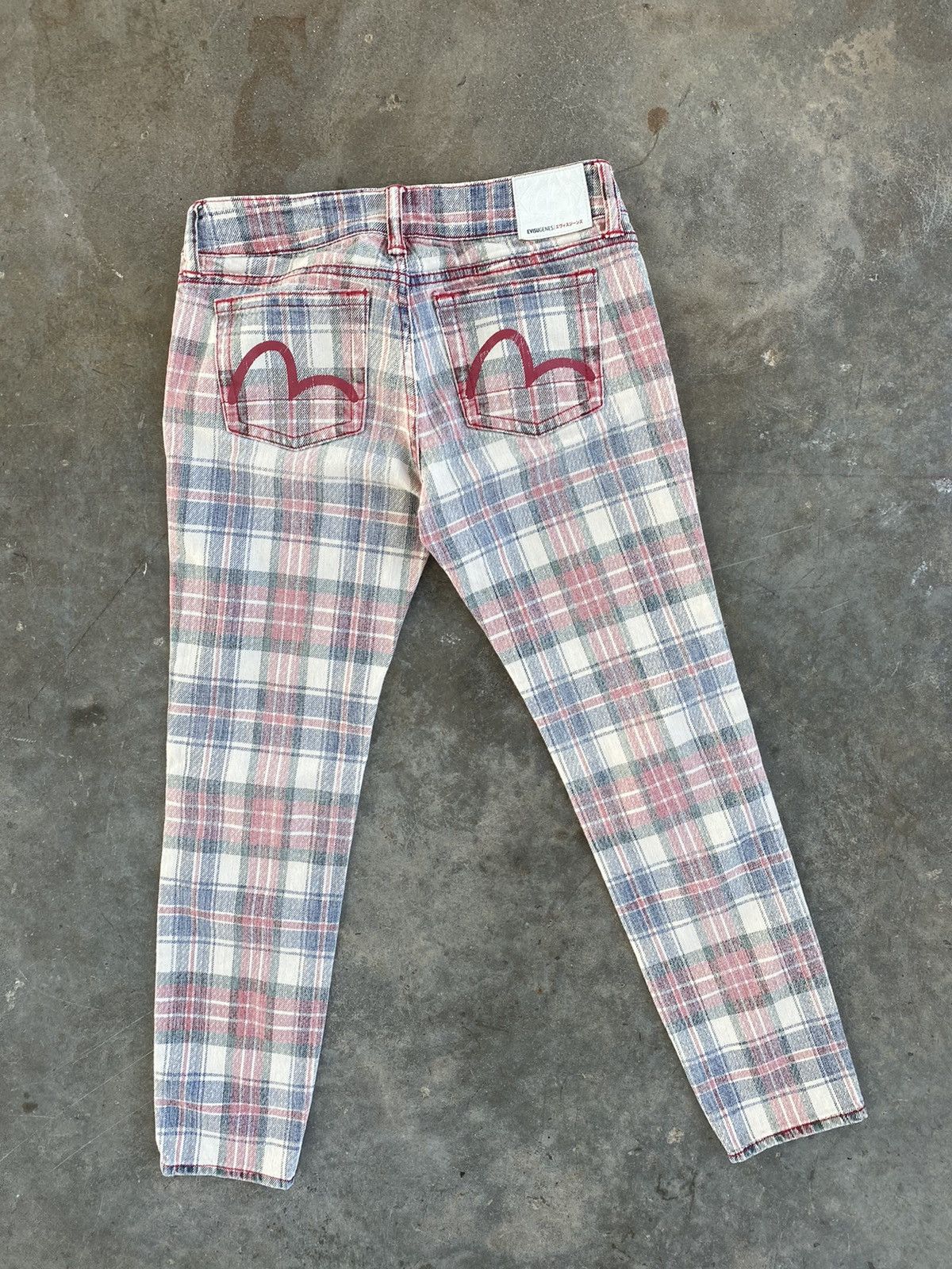 Evisu Evisu Plaid / Flannel Skinny Jeans Seagull Wing Pocket Sz 28 Size US 28 / EU 44 - 1 Thumbnail
