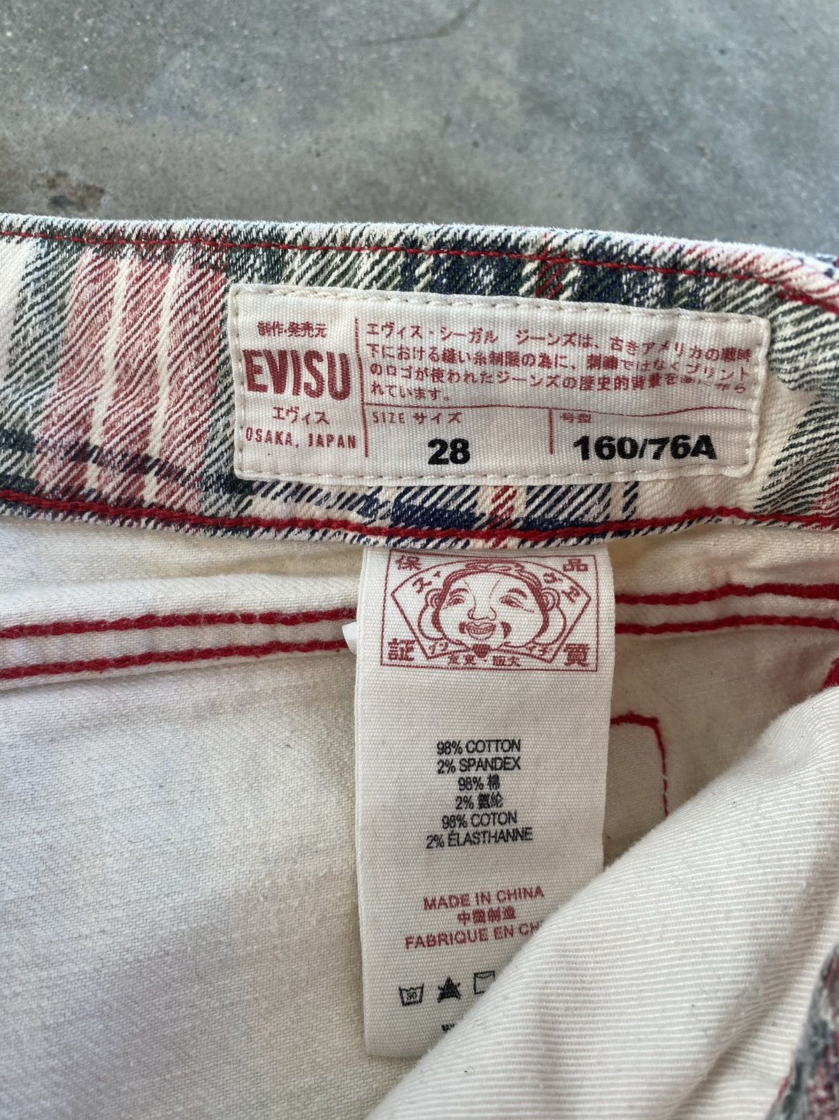 Evisu Evisu Plaid / Flannel Skinny Jeans Seagull Wing Pocket Sz 28 Size US 28 / EU 44 - 5 Thumbnail