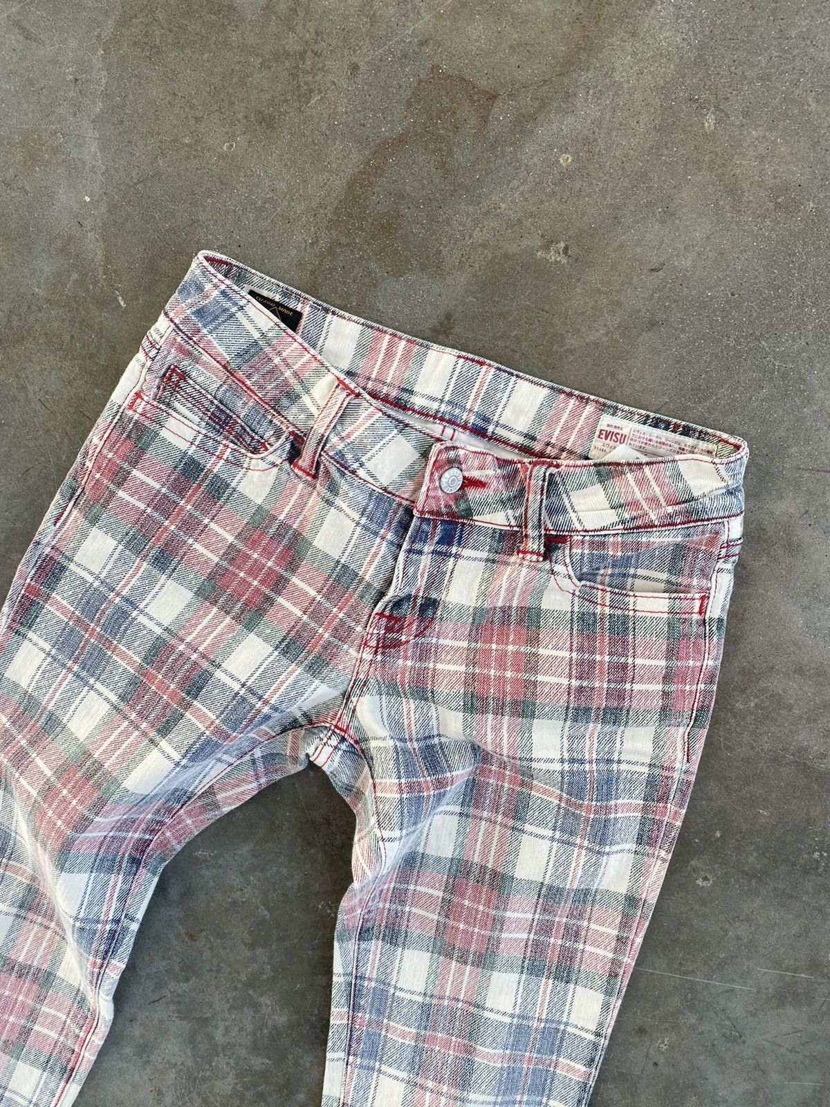 Evisu Evisu Plaid / Flannel Skinny Jeans Seagull Wing Pocket Sz 28 Size US 28 / EU 44 - 4 Thumbnail