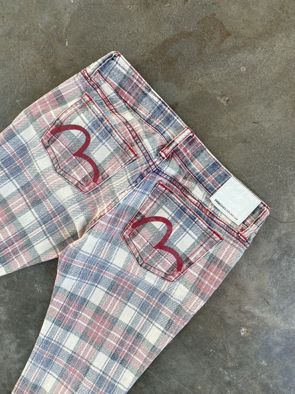 Evisu Evisu Plaid / Flannel Skinny Jeans Seagull Wing Pocket Sz 28 Size US 28 / EU 44 - 2 Thumbnail