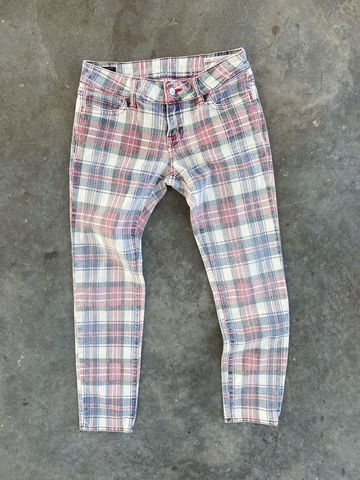 Evisu Evisu Plaid / Flannel Skinny Jeans Seagull Wing Pocket Sz 28 Size US 28 / EU 44 - 3 Thumbnail
