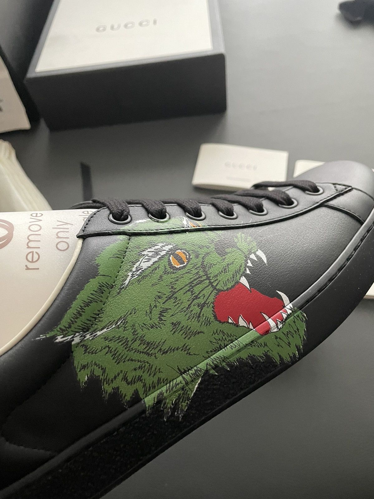 Gucci Rare Brand New Limited Edition Panther Leather ACE Sneaker Size US 10 / EU 43 - 3 Thumbnail