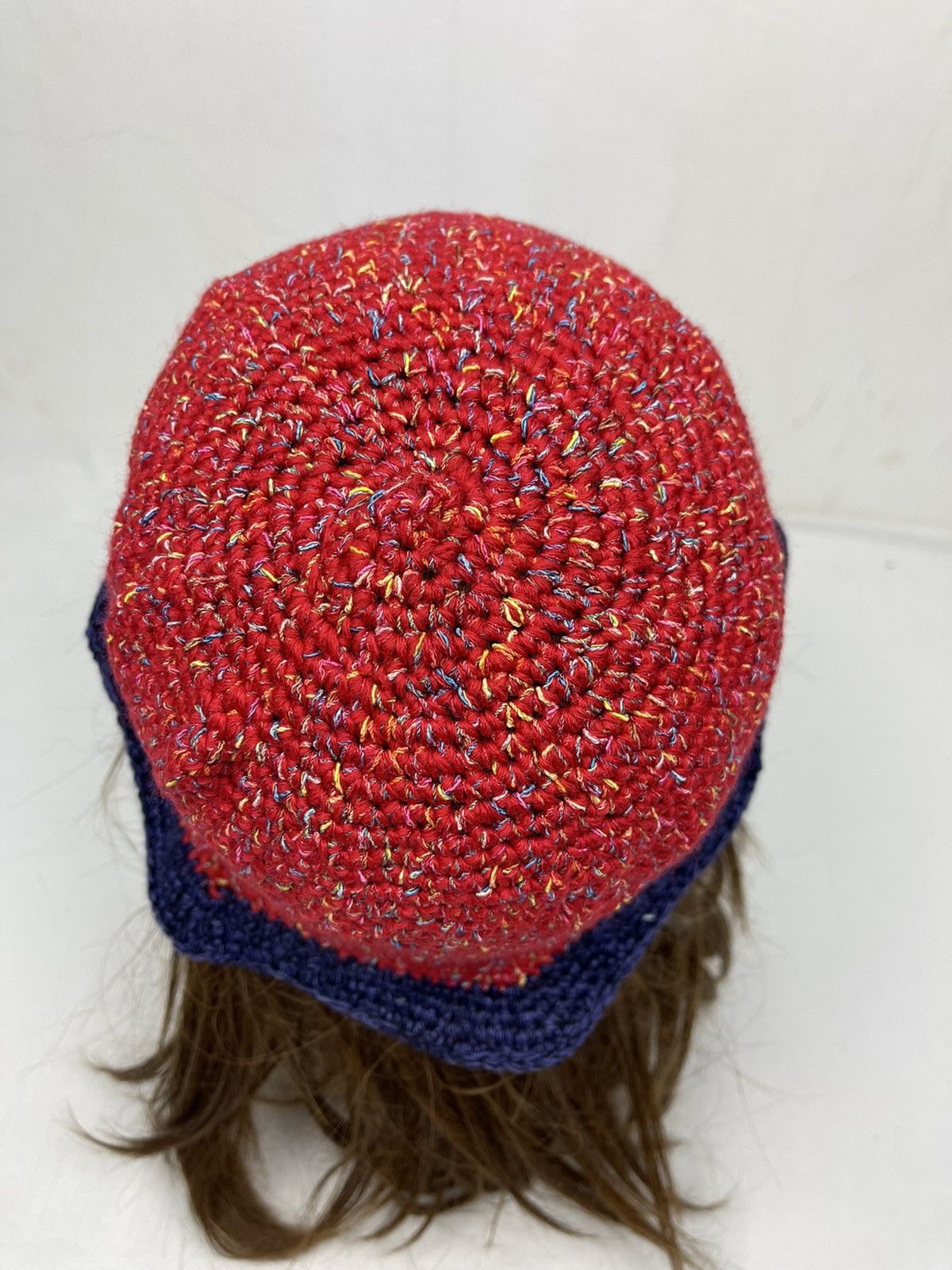 Japanese Brand × Vintage Red Knitted Bucket Hat Size ONE SIZE - 2 Thumbnail