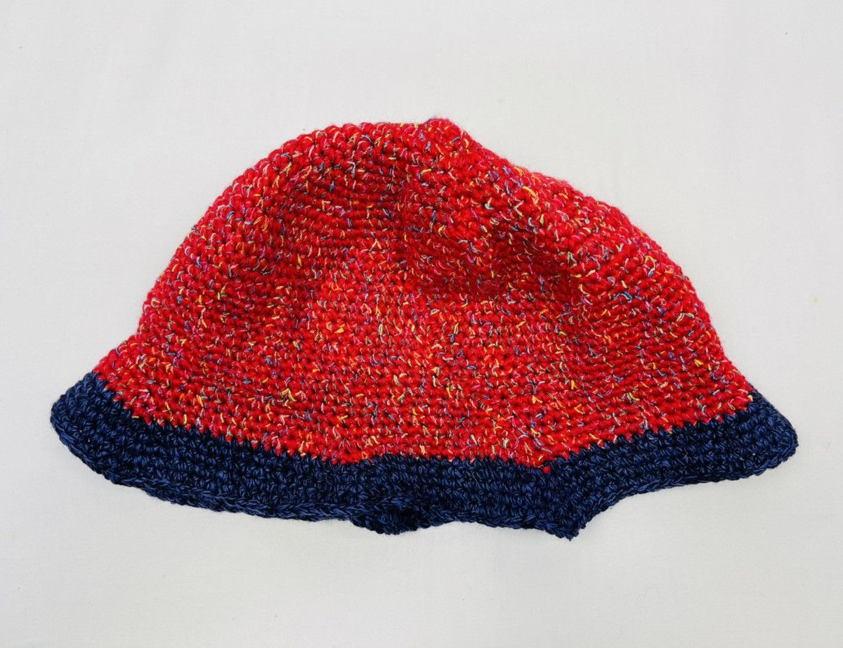 Japanese Brand × Vintage Red Knitted Bucket Hat Size ONE SIZE - 3 Thumbnail