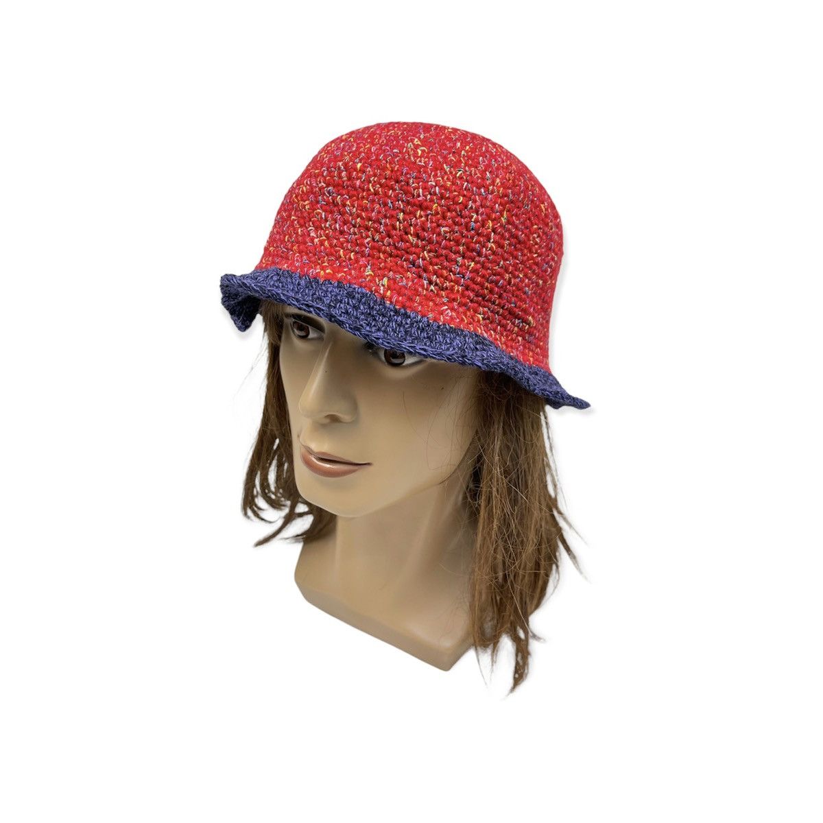Japanese Brand × Vintage Red Knitted Bucket Hat Size ONE SIZE - 1 Thumbnail