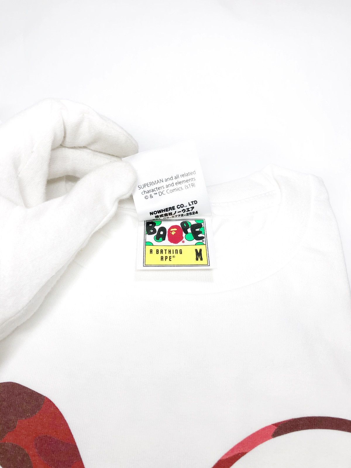 Bape Bape x DC Superman Apehead DC Logo Tee White/Red Size US M / EU 48-50 / 2 - 4 Thumbnail