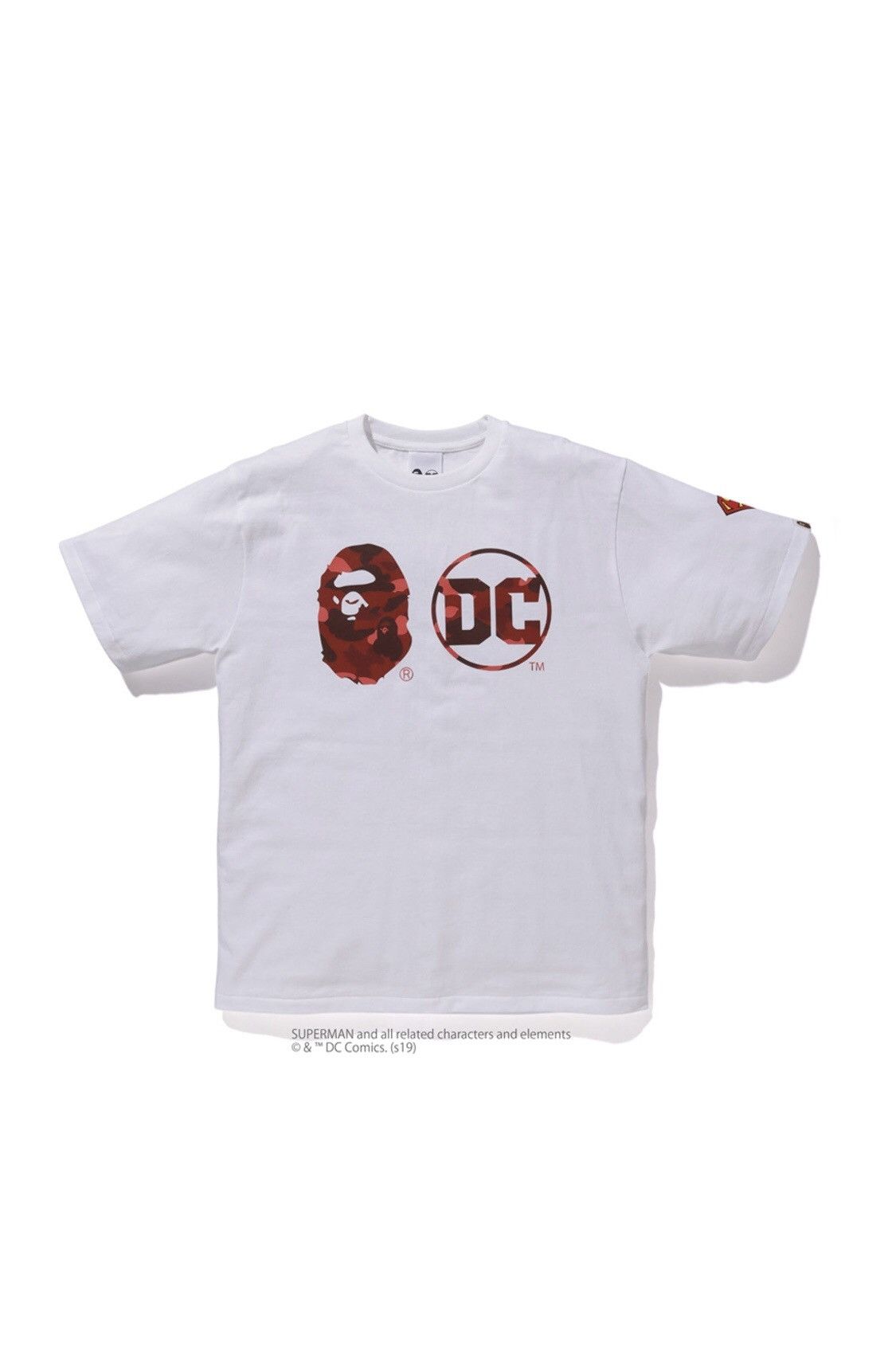 Bape Bape x DC Superman Apehead DC Logo Tee White/Red Size US M / EU 48-50 / 2 - 1 Thumbnail