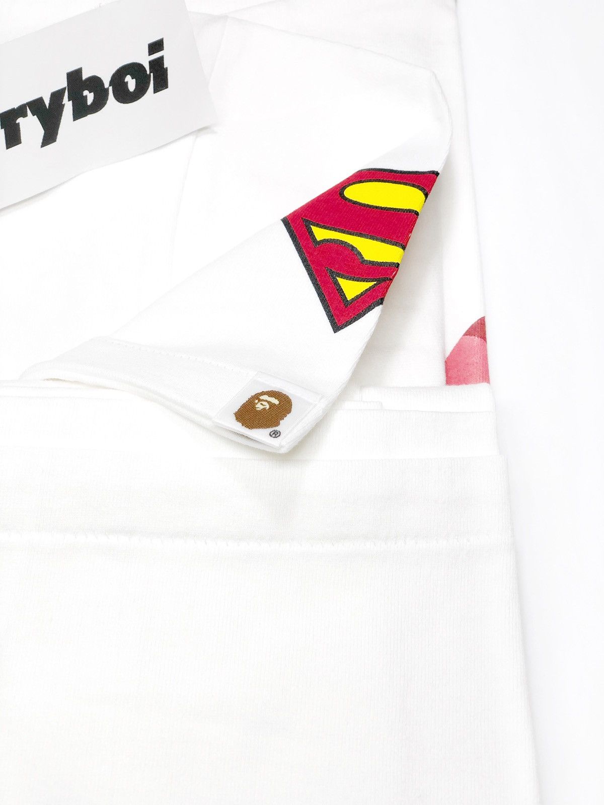 Bape Bape x DC Superman Apehead DC Logo Tee White/Red Size US M / EU 48-50 / 2 - 3 Thumbnail