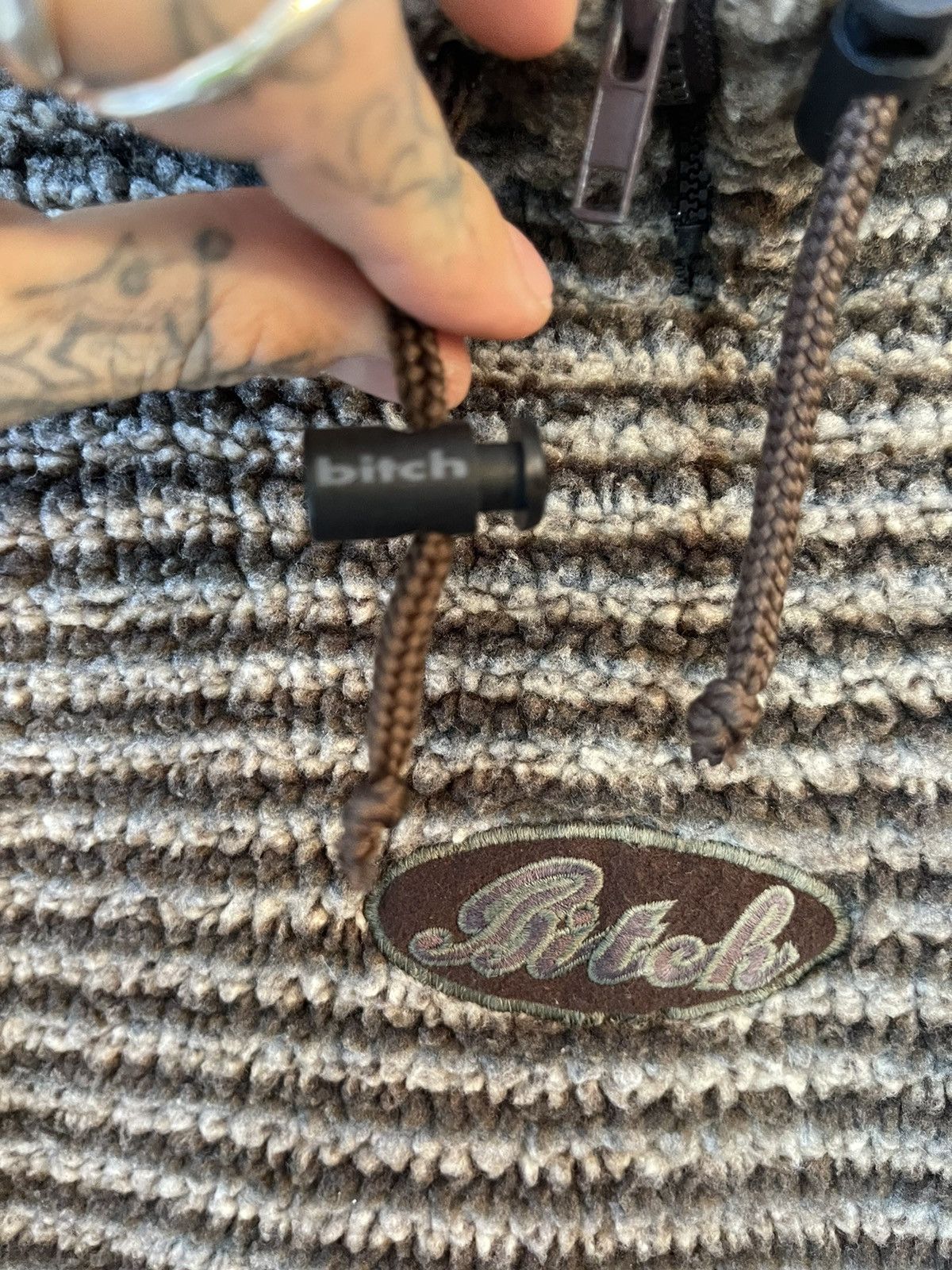 Vintage 90s BITCH SKATEBOARDS SHERPA FLEECE STRIPED HALF ZIP JACKET Size US M / EU 48-50 / 2 - 5 Thumbnail