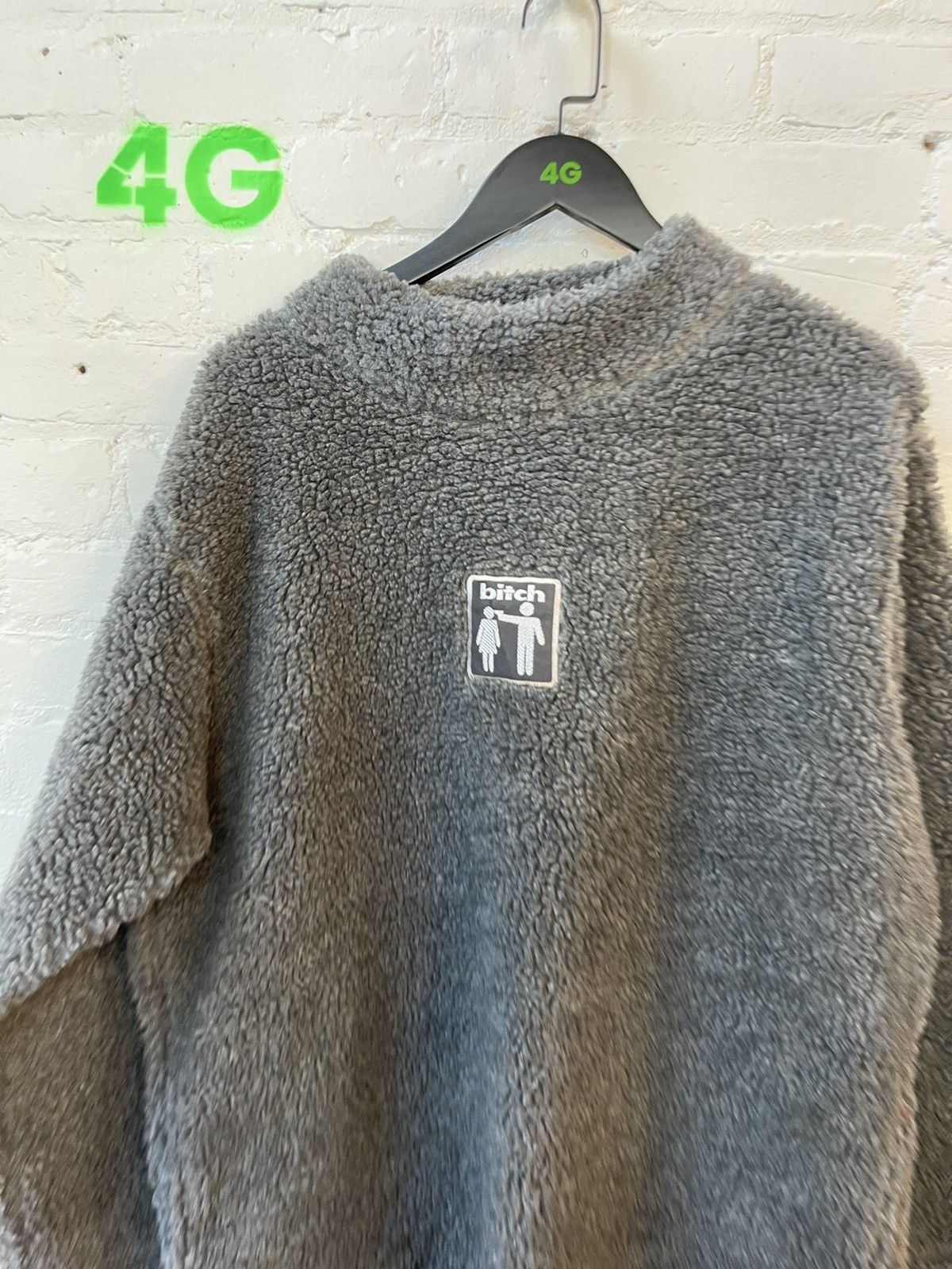 Vintage 90s BITCH SKATEBOARDS SHERPA FLEECE FUZZY HOODIE JACKET Size US L / EU 52-54 / 3 - 2 Thumbnail