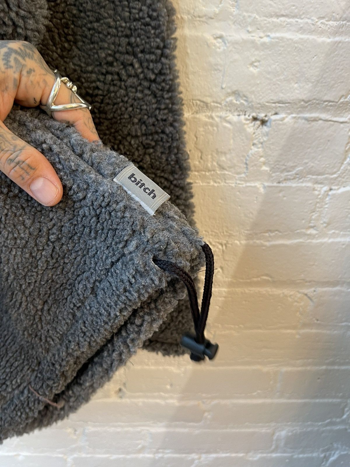 Vintage 90s BITCH SKATEBOARDS SHERPA FLEECE FUZZY HOODIE JACKET Size US L / EU 52-54 / 3 - 8 Thumbnail