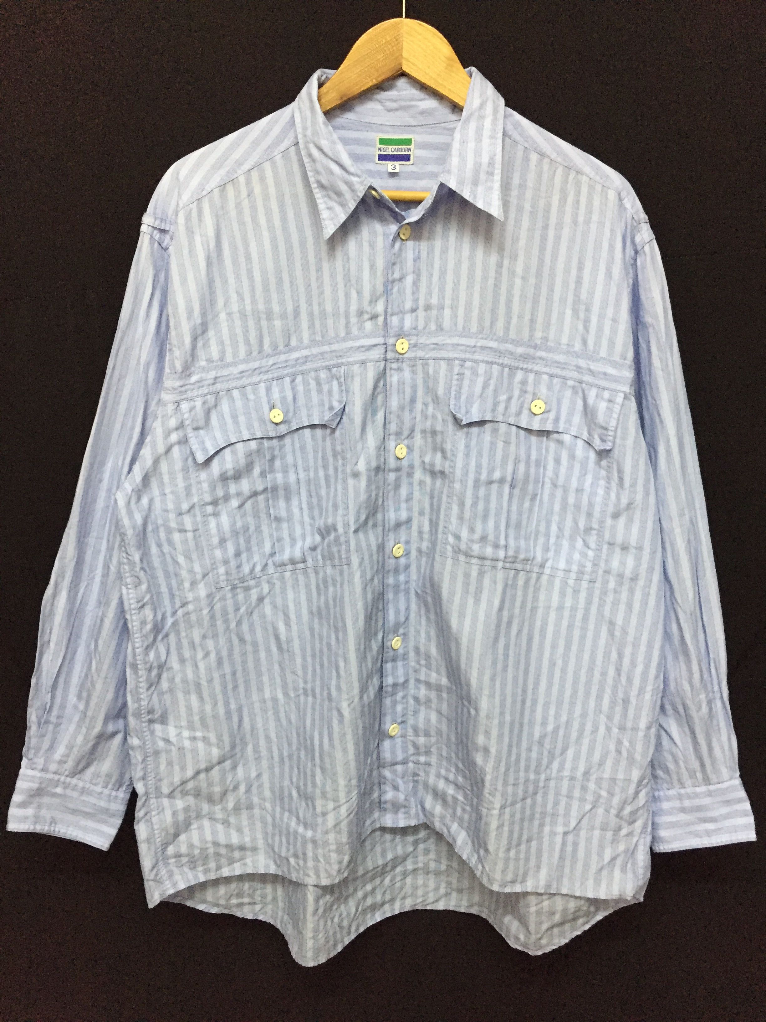 Nigel Cabourn 90's Nigel Cabourn Blue stripe Size US XL / EU 56 / 4 - 2 Thumbnail