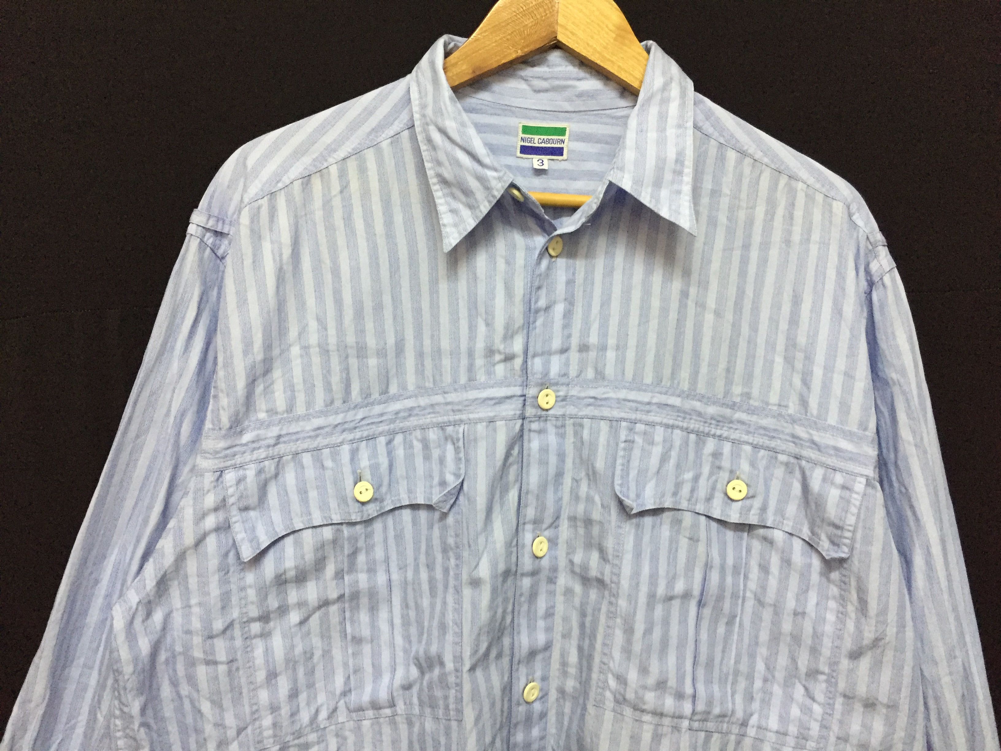 Nigel Cabourn 90's Nigel Cabourn Blue stripe Size US XL / EU 56 / 4 - 3 Thumbnail