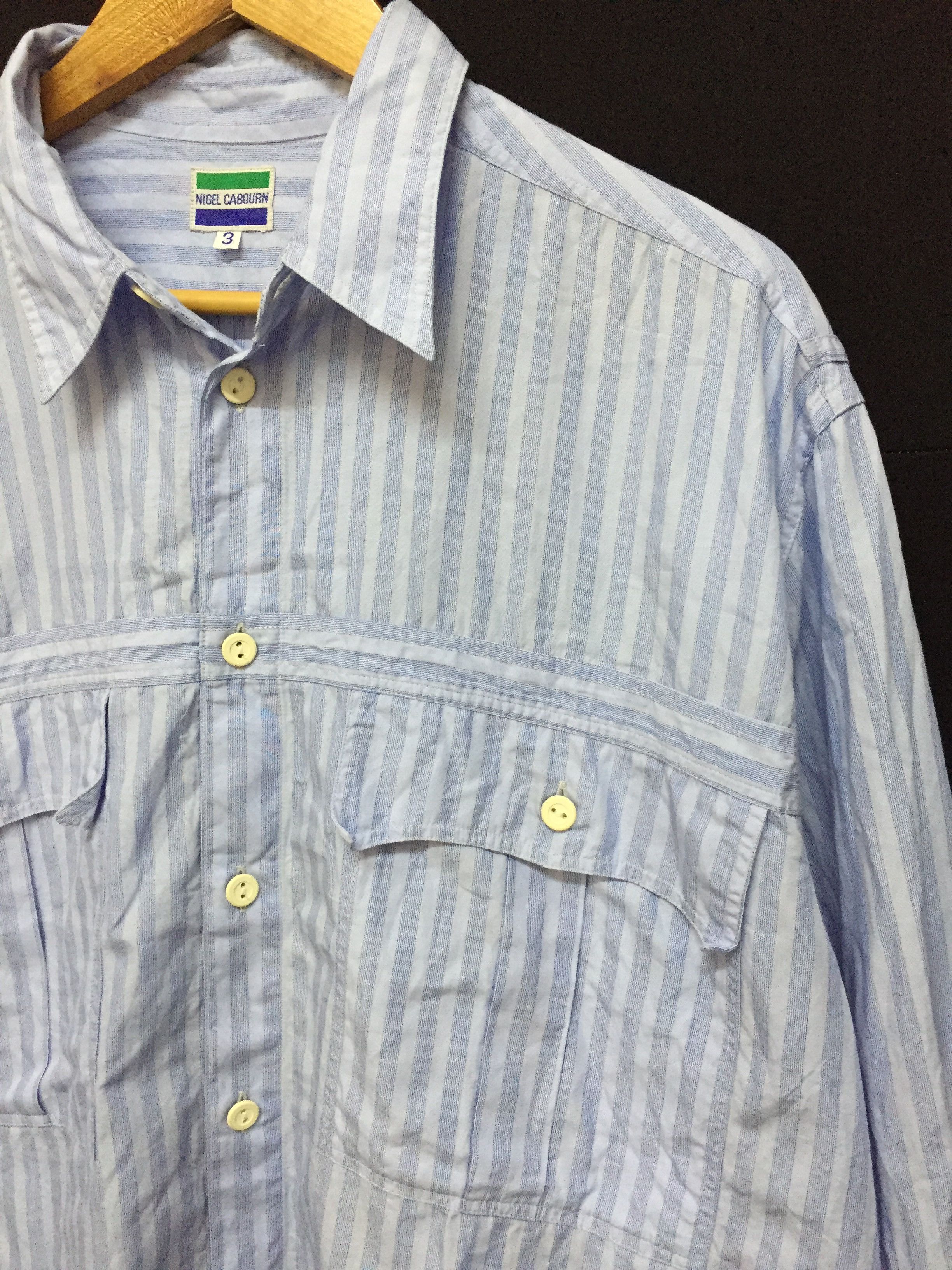 Nigel Cabourn 90's Nigel Cabourn Blue stripe Size US XL / EU 56 / 4 - 5 Thumbnail