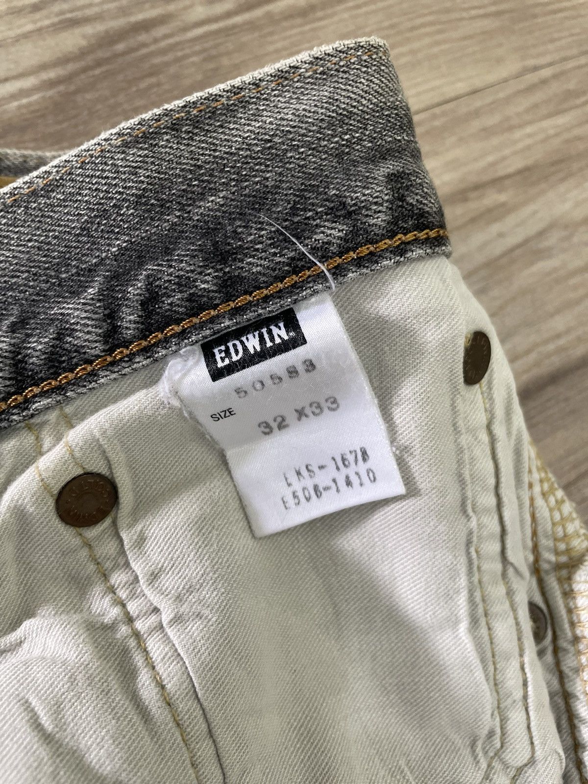 Edwin × Vintage EDWIN 505 Reconstructed Selvedge Denim Jeans Size US 31 - 24 Thumbnail