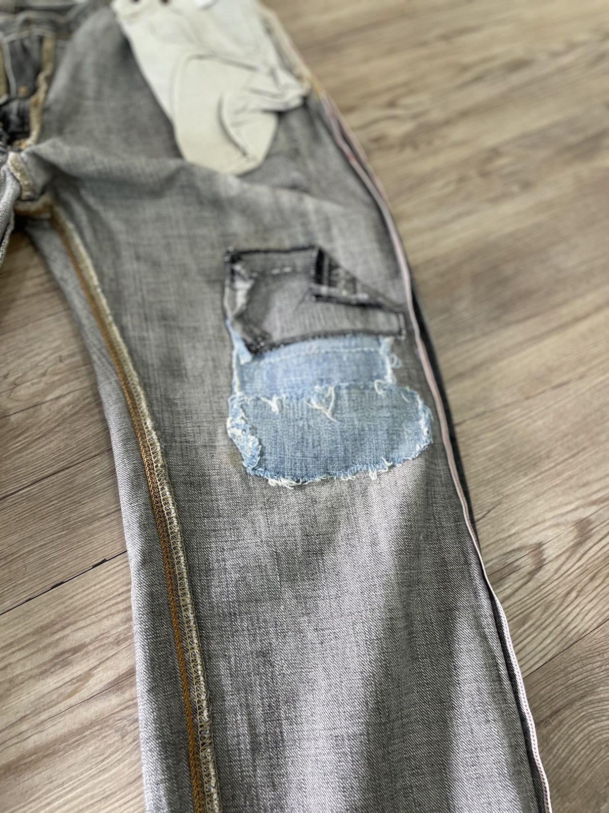 Edwin × Vintage EDWIN 505 Reconstructed Selvedge Denim Jeans Size US 31 - 22 Thumbnail