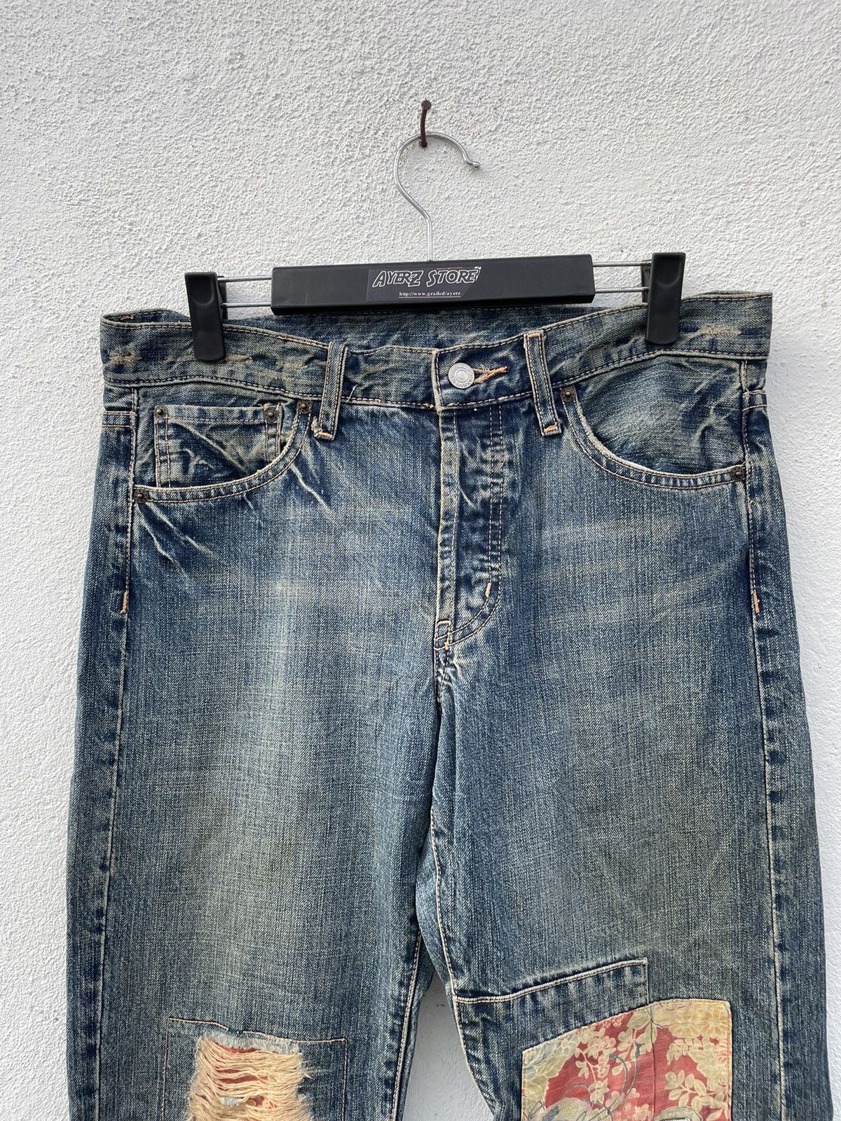 If Six Was Nine × Takeo Kikuchi Takeo Kikuchi Distressed Jeans Size US 33 - 2 Thumbnail