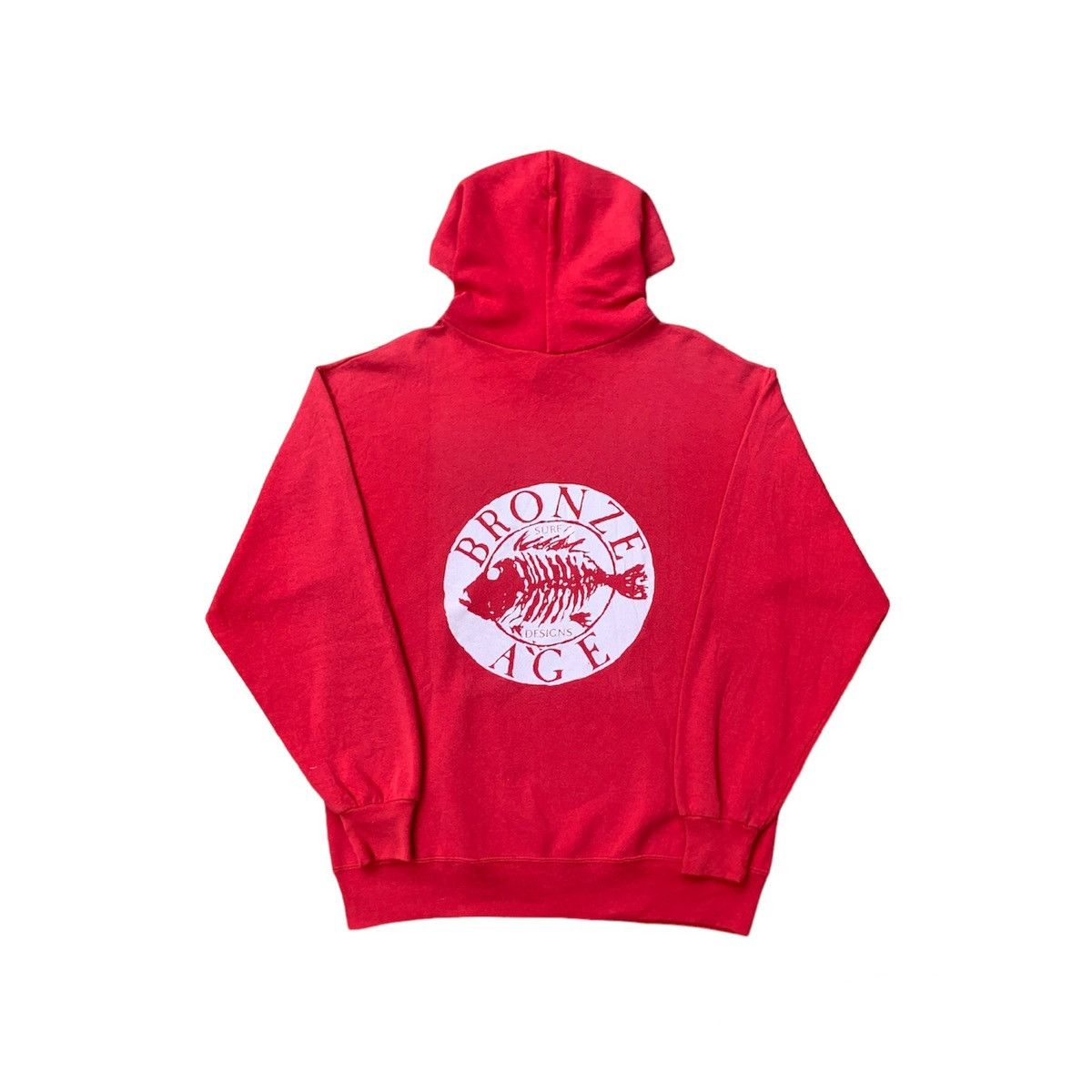 image of Skategang x Vintage Bronze Age Skateboards Hoodie in Red, Men's (Size Large)